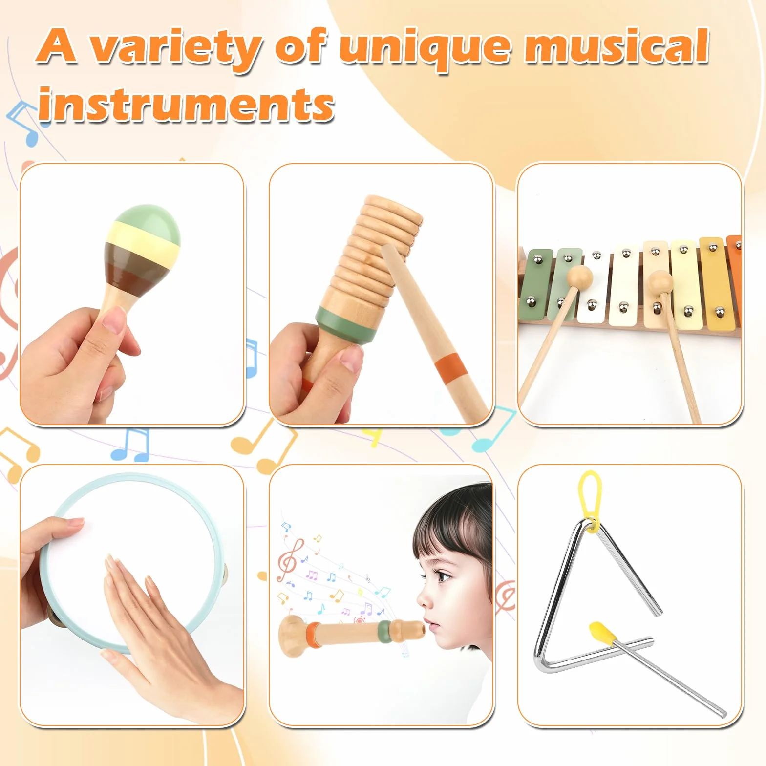 Instrumenty muzyczne dla dzieci od 3 lat, drewniana zabawka dla niemowląt, perkusja dla dzieci, drewniana zabawka bębna ksylofonów dla dzieci, zabawka muzyczna z torbą do przechowywania dla chłopców i
