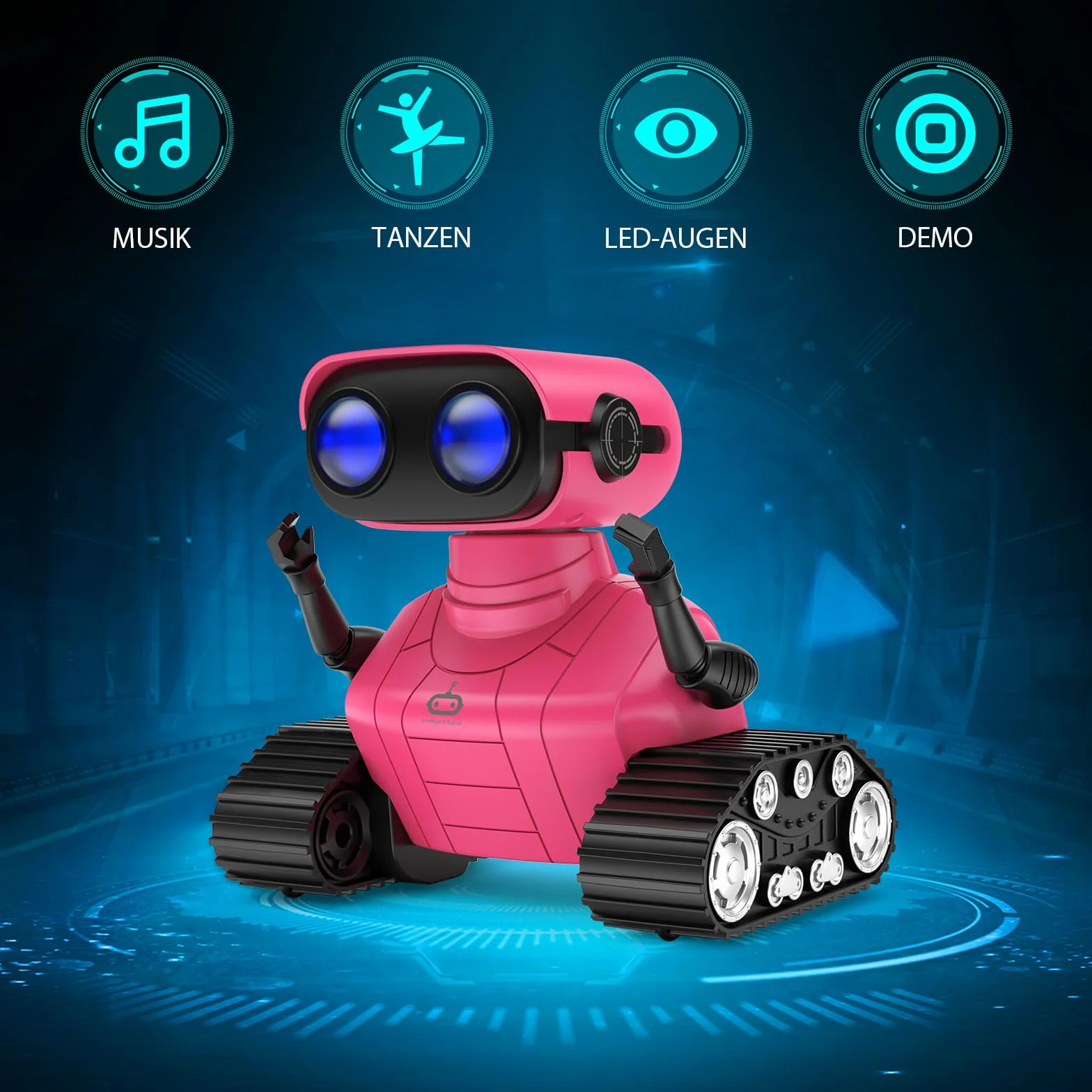 ALLCELE Robot zabawka dla dziewczynek, zabawka RC z pilotem zdalnego sterowania, słodki wygląd, interesująca muzyka, oczy LED i elastyczne ramiona, idealny prezent na Boże Narodzenie dla dzieci 3+