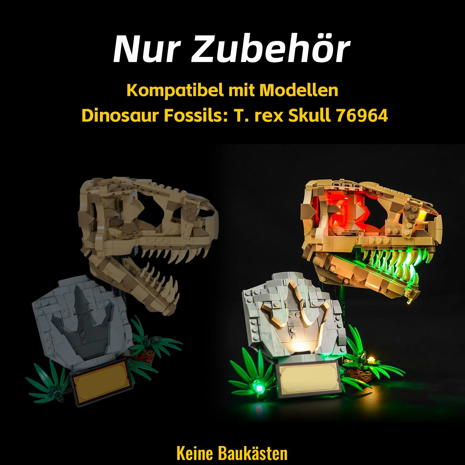 BrickBling Zestaw świateł LED do LEGO 76964 dinozaur skamieniałości: T. Rex Skull (bez lego) - dekoracyjne oświetlenie do kreatywnej zabawki