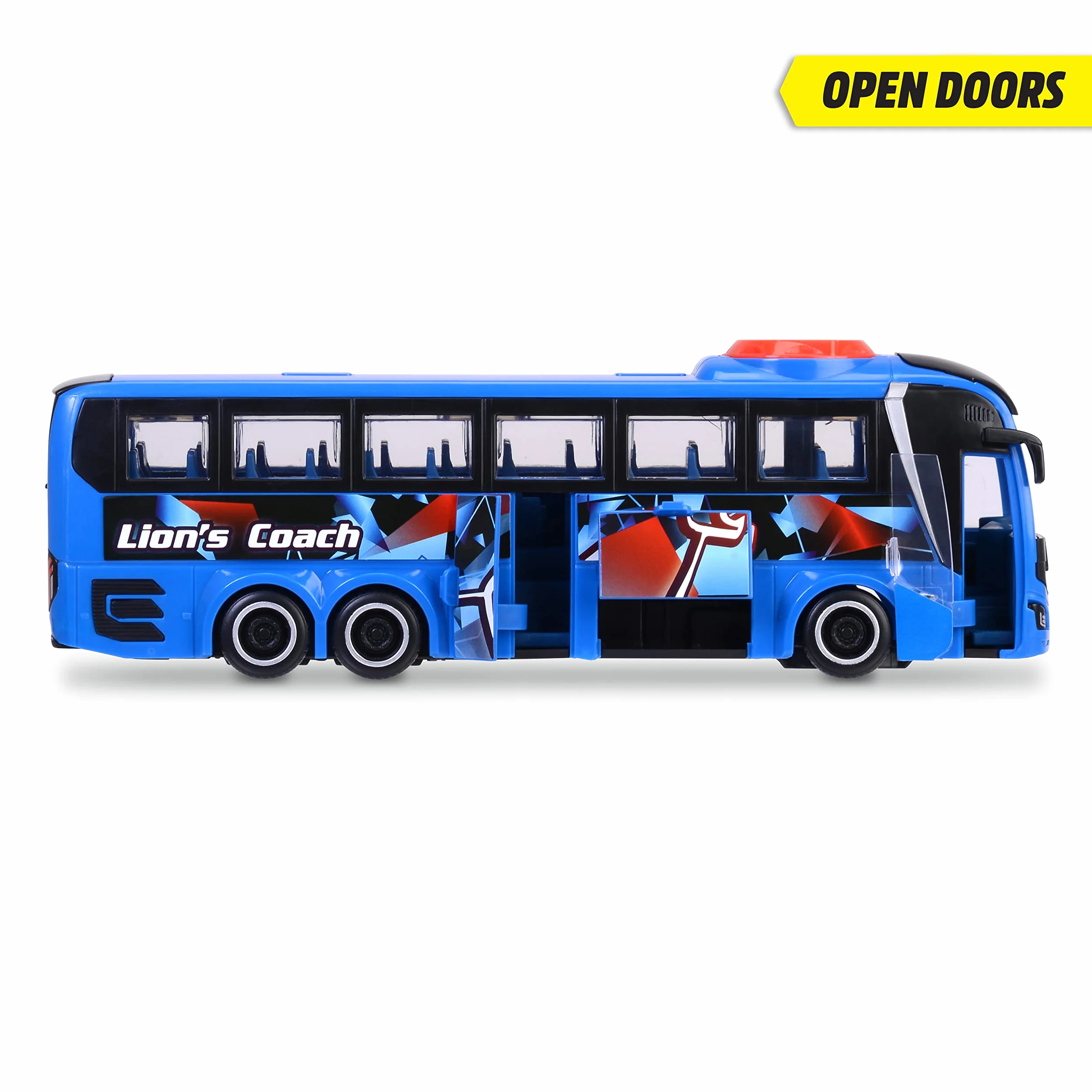 Dickie Toys Bus Man Lion's Coach Wolnobiegowy pojazd 27cm Zabawka dla dzieci Otwierane drzwi
