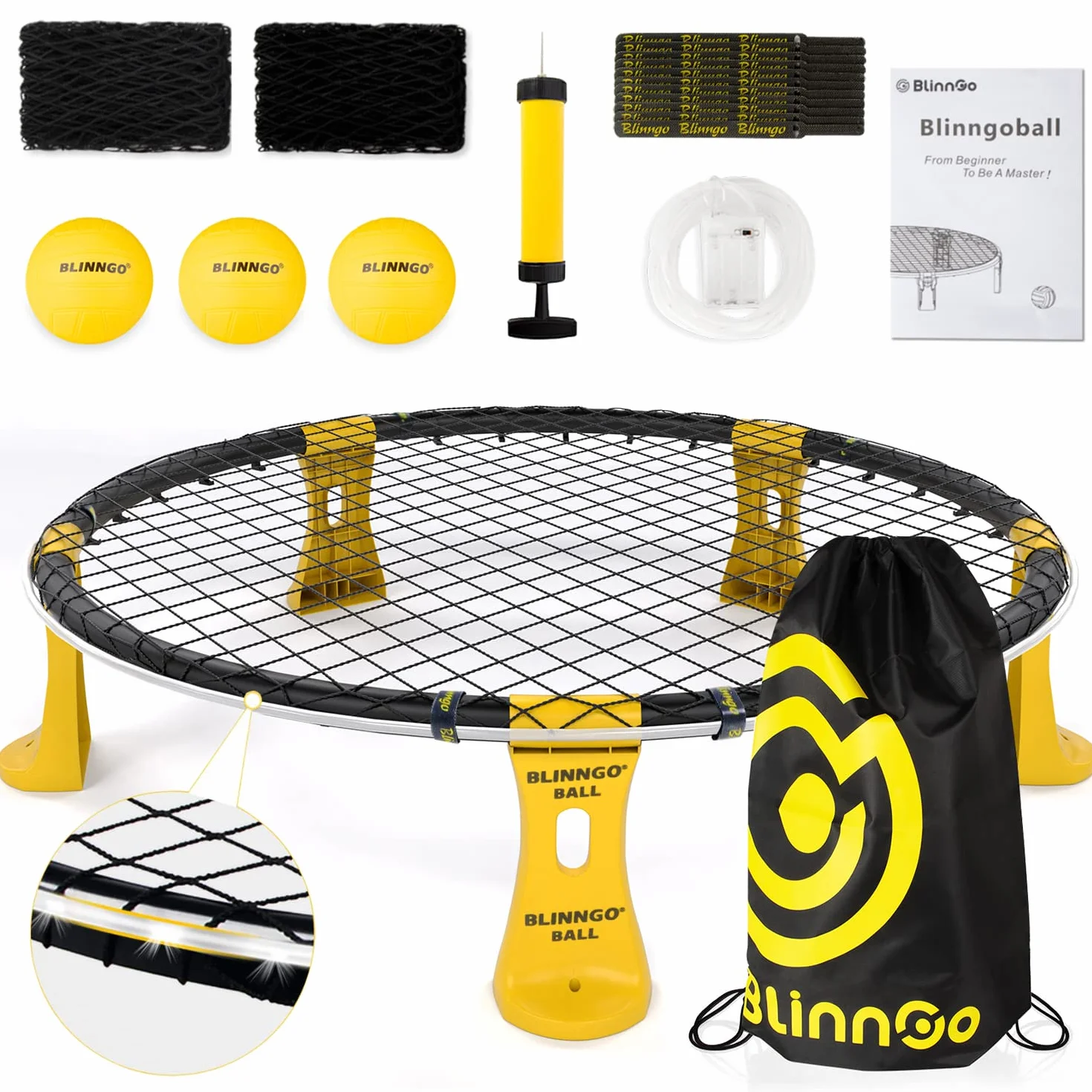 Blinngoball zestaw do gry zespołowej outdoor 2 sieci 3 piłek