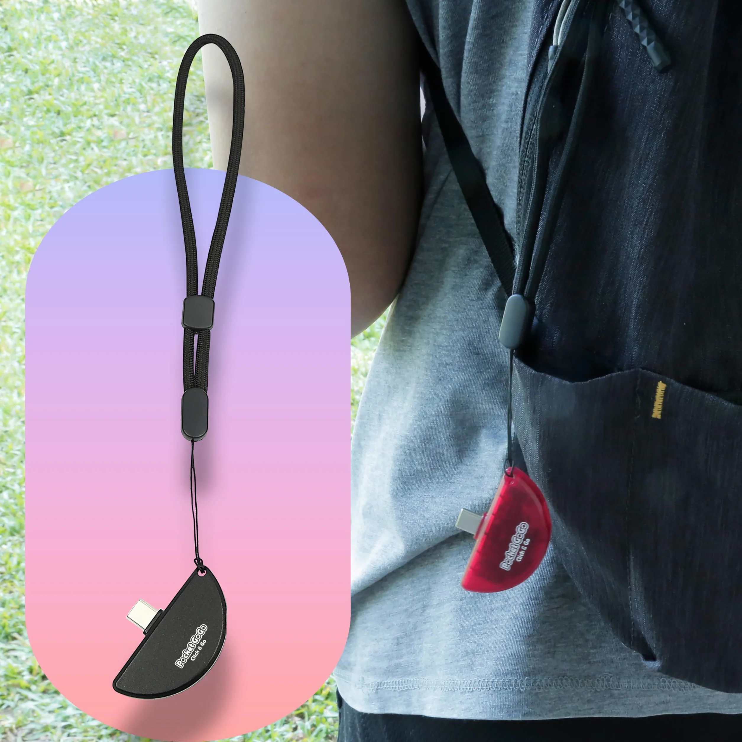 Pocket GoGo – Ultimate Auto-Catcher | czarny/czerwony | USB-C Plug and Play, bez ładowania, łapie kieszonkowego potwora i spinów (czarny)
