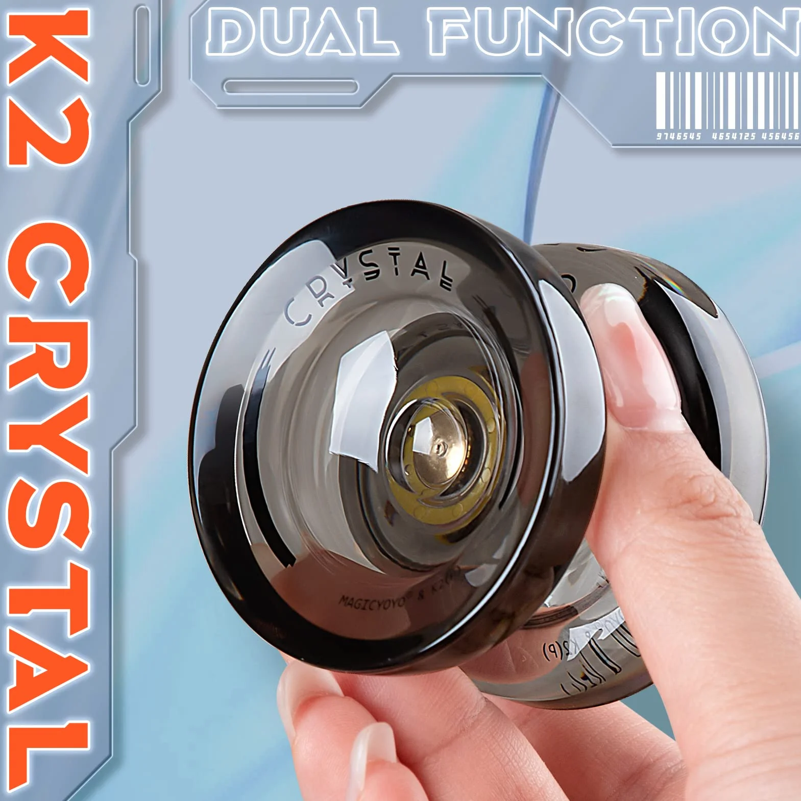 MAGICYOYO Dual Purpose Yoyo dla Początkujących - Responsive K2 Kryształ Czarny, Profesjonalna Piłka z Niereagującym Łożyskiem, Narzędzie do Usuwania Osi