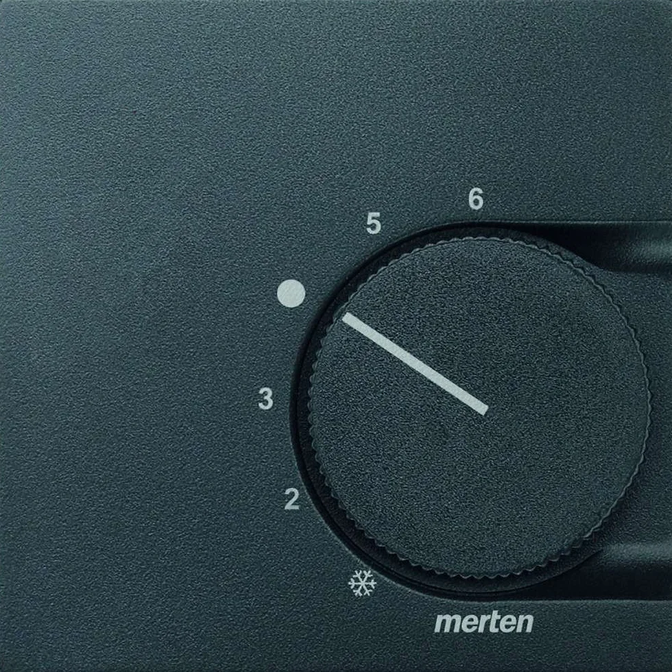 Schneider Electric Płyta centralna Merten 536214 do regulatora temperatury pokojowej ze stykiem przełączającym, system M, antracyt, wyprodukowana w Niemczech