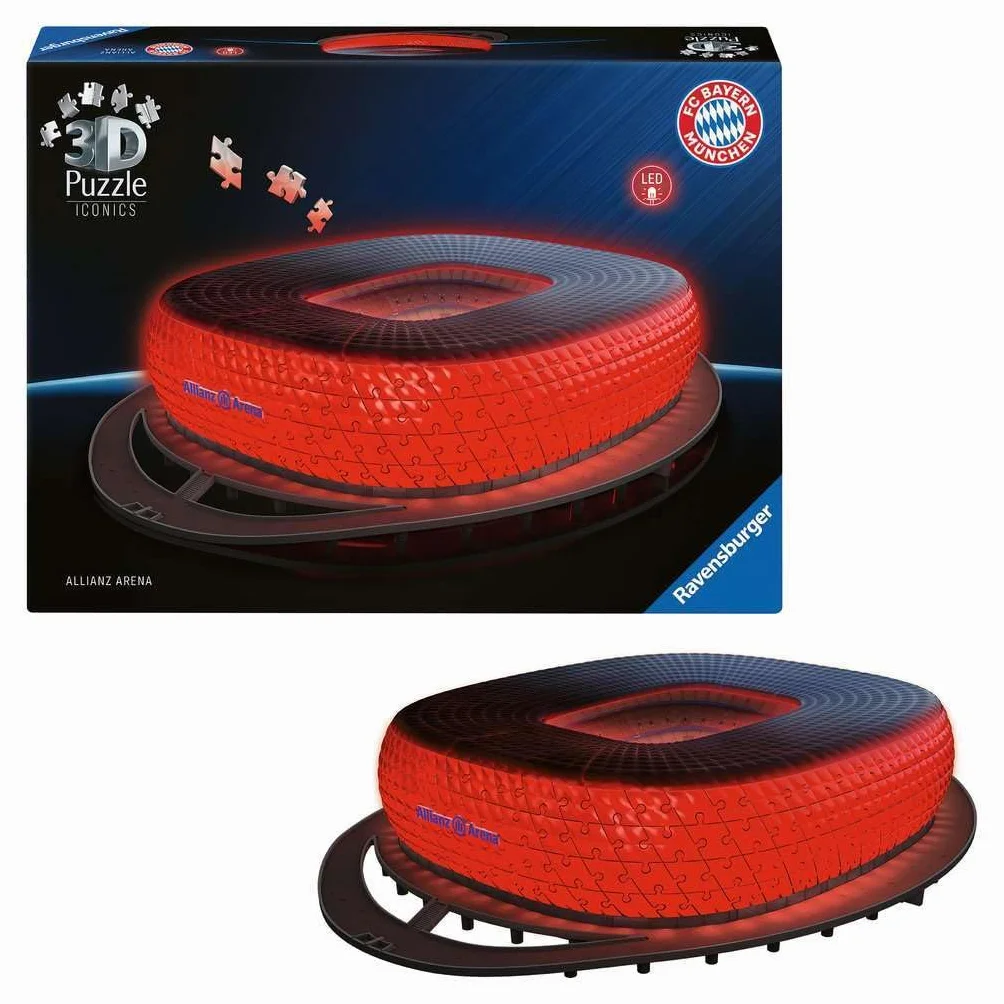 3D Puzzle Iconics: Allianz Arena - mit Licht: Eine wahre Ikone im 3D Puzzle Modellformat