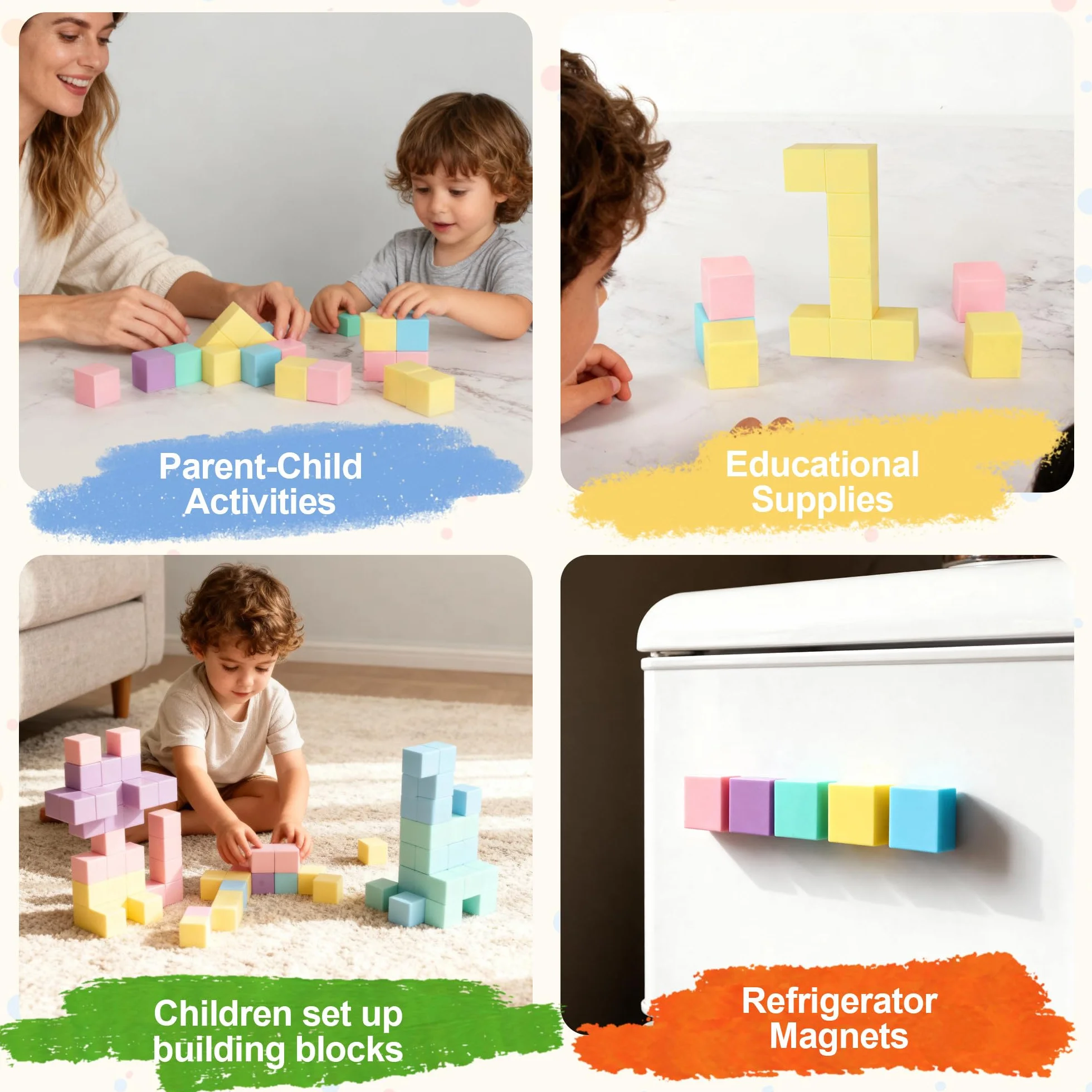 80 Sztuk Magnetycznych Klocków dla Dzieci, Zestaw Magnetycznych Klocków Konstrukcyjnych od 3+ Lat, Edukacyjne Klocki Magnetyczne dla Chłopców i Dziewczynek, Kreatywna Zabawa i Prezent