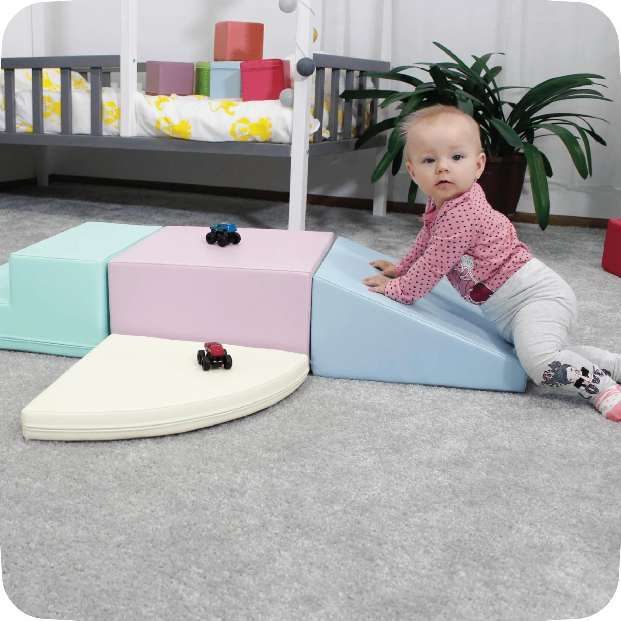 IGLU Soft Play - Miękkie Klocki Piankowe Do Zabawy I Wspinania Się - Idealne Do Raczkowania Ślizgania Budynek Się I Innych Aktywności Fizycznych Dla Małych I Większych Dzieci- 5 kształtów XL