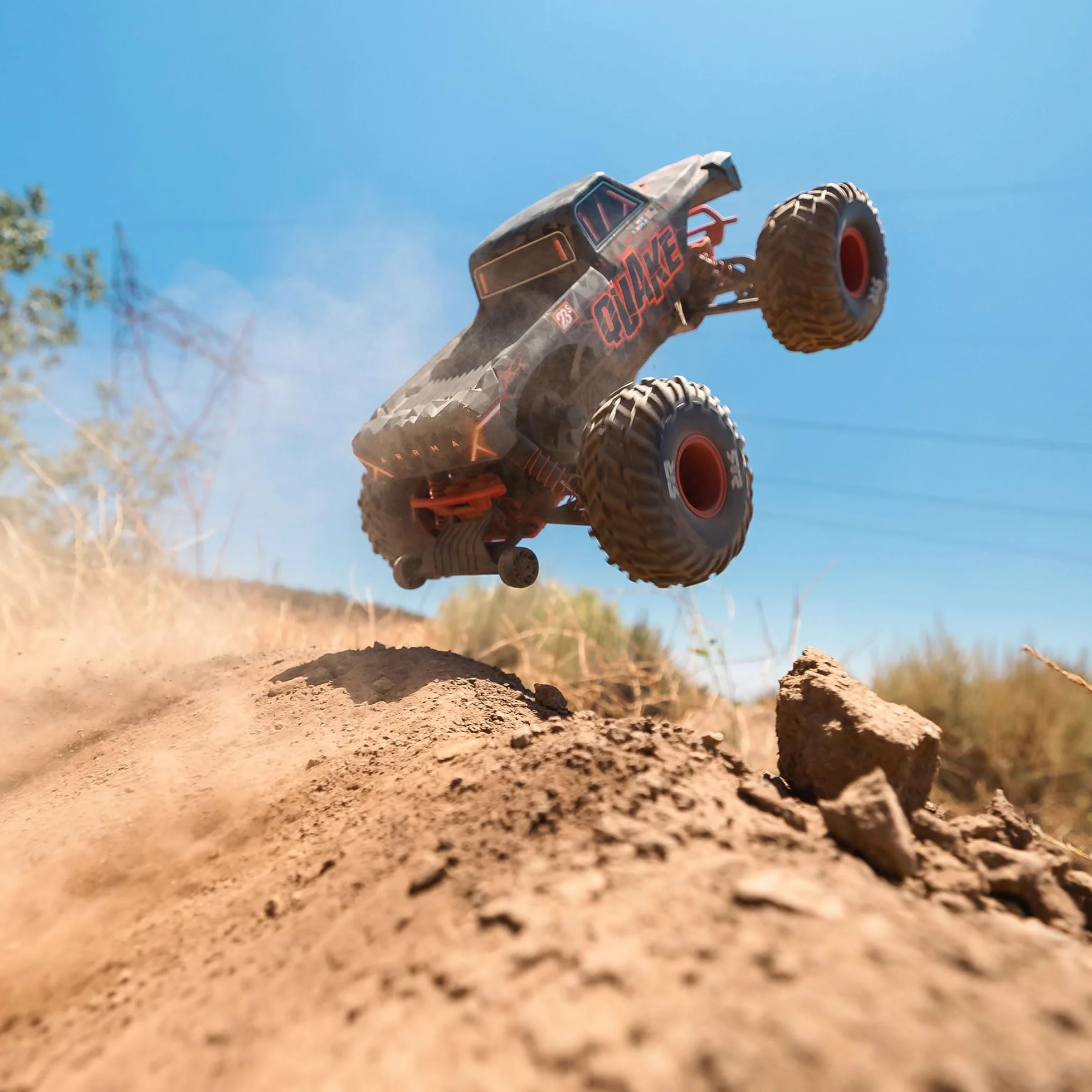 ARRMA RC Truck 1/10 Quake 223S 2WD RTR bezszczotkowy Monster Truck czerwony
