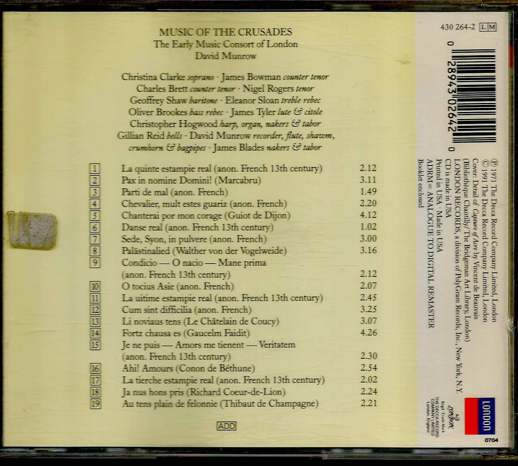 Music of the Crusades: 12 & 13 Century Music