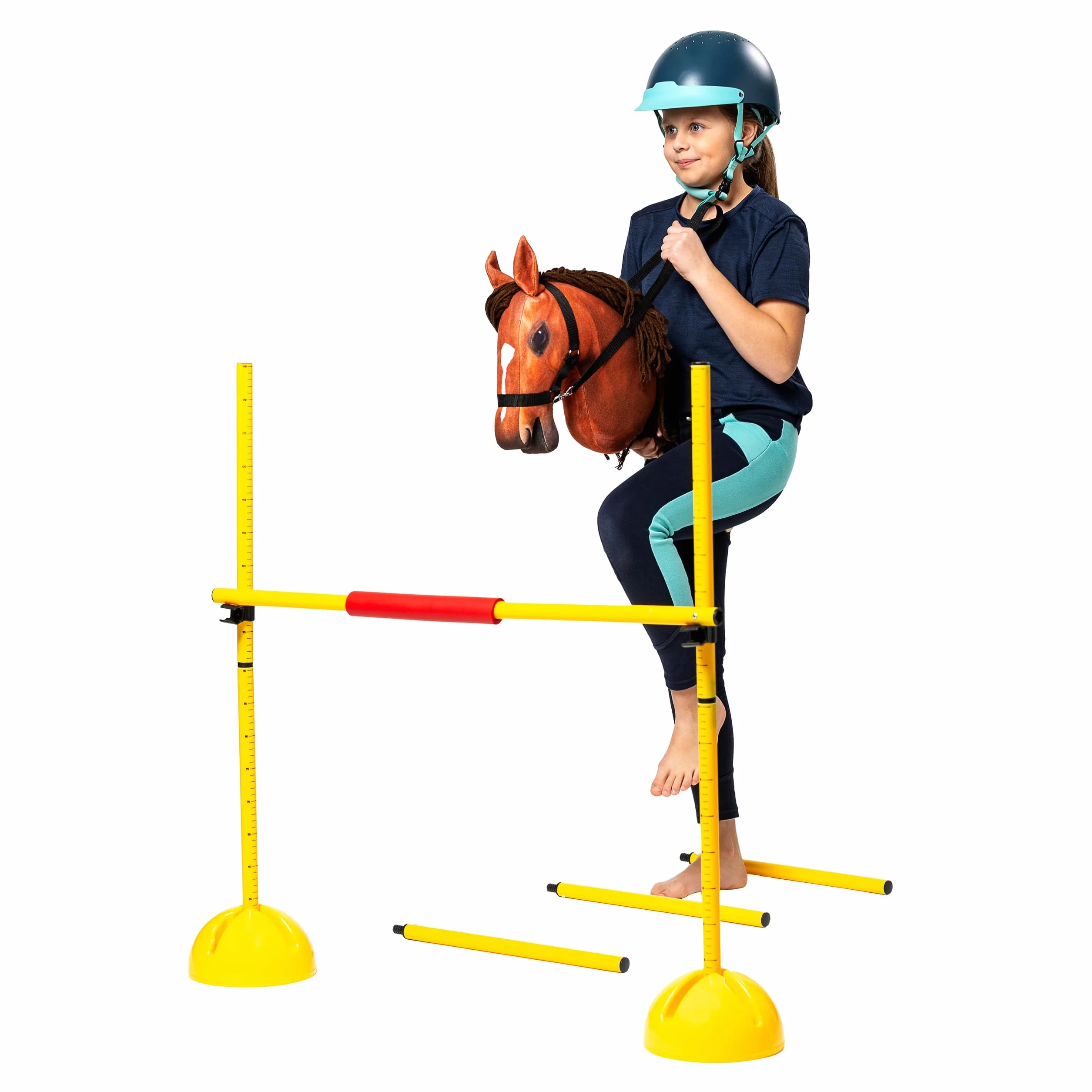 SKIPPI Hobby Horse Bursztyn, Koń na Kiju, Konik na Patyku, Duży A3, Kantar i Wodze w Zestawie, Hobby Horsing, prezent dla Dziewczynki, dla Dziecka