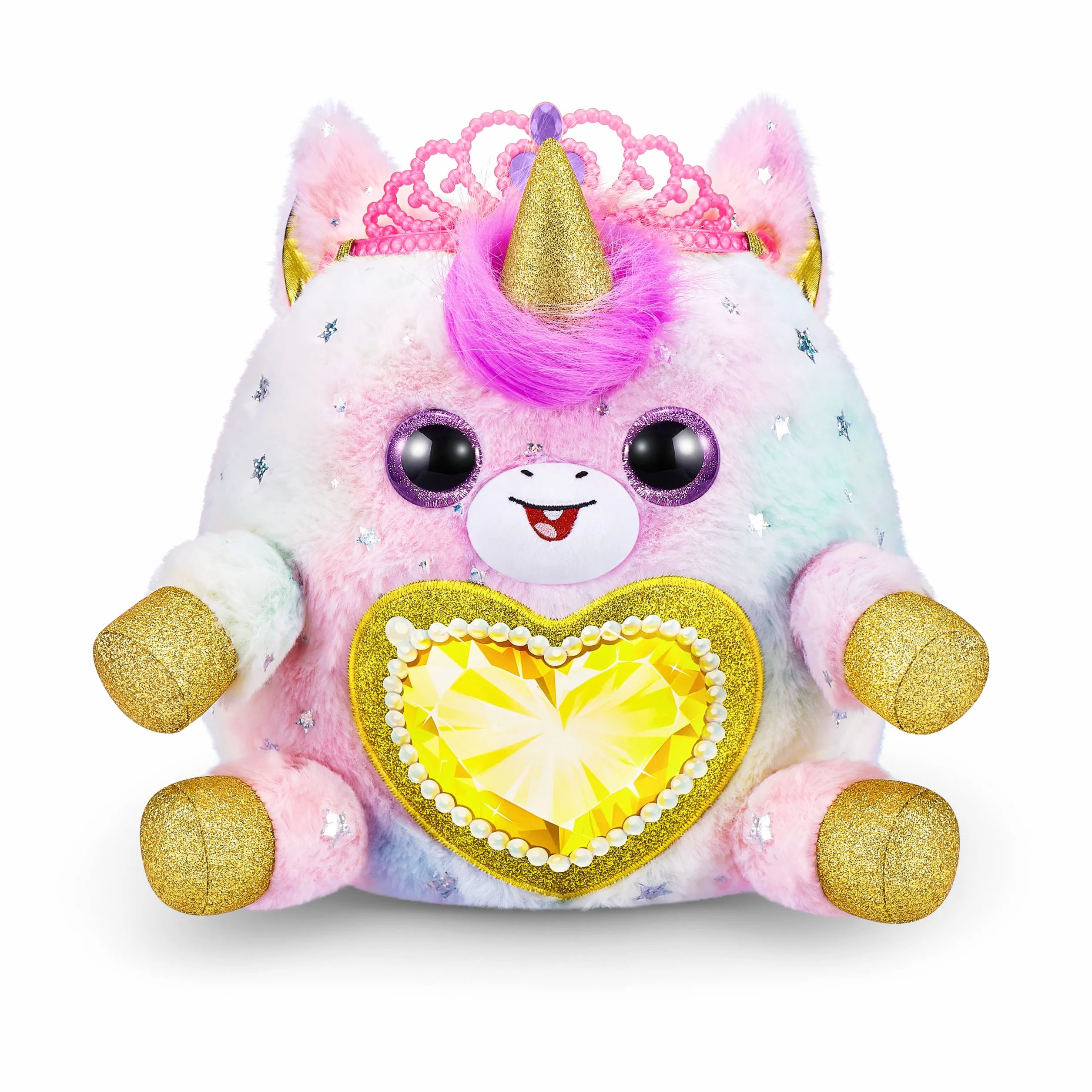Rainbocorns Fairycorn Księżniczka Seria 6 Rubinowy Jednorożec - Kolekcjonerski Plusz - Magiczna Wróżka Księżniczka Niespodzianki, Przytulne Pluszowe Wypchane Zwierzę, Naklejki (Jednorożec)