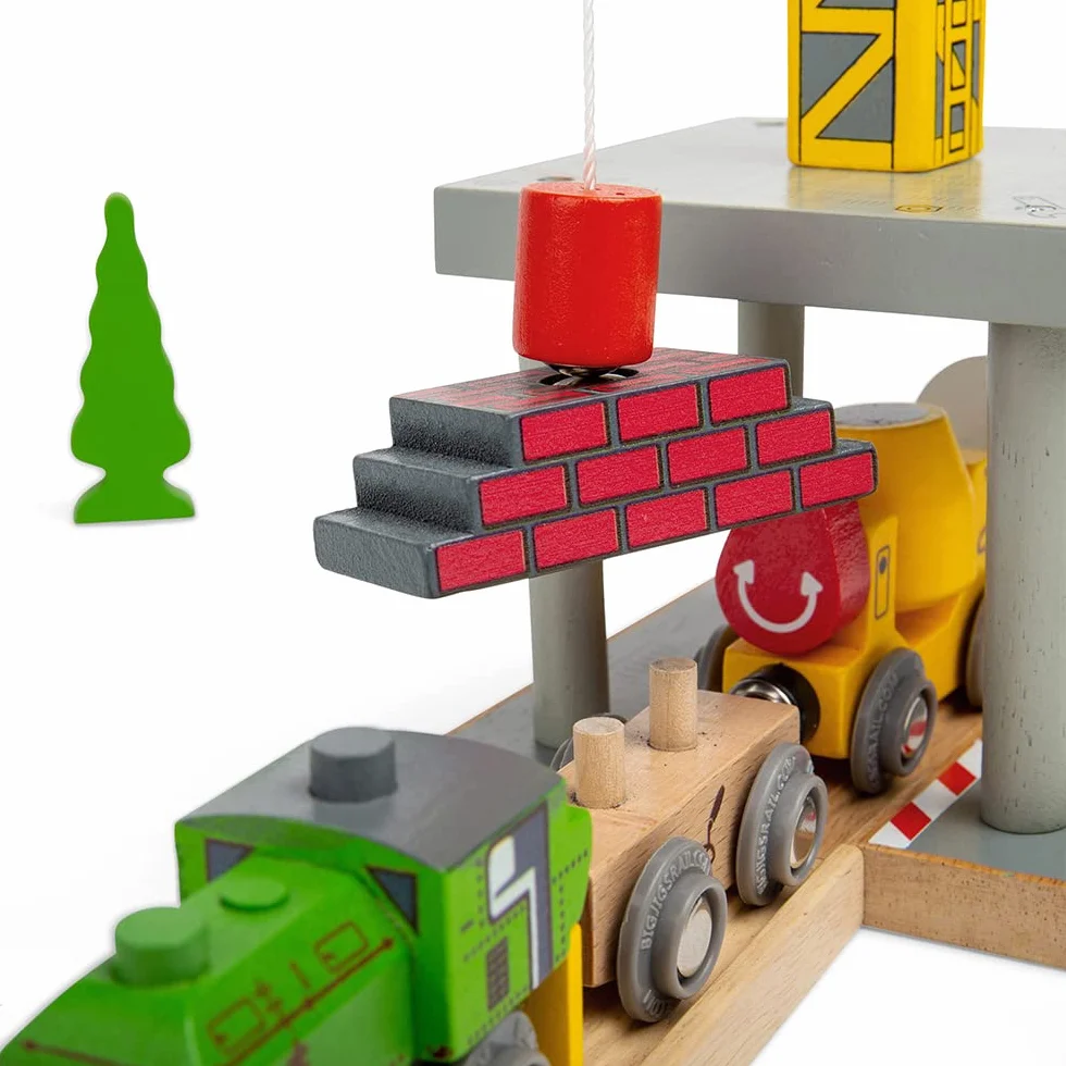 Bigjigs Rail Magnetic Big Yellow Crane - Other Major Wooden Rail Brands are Compatible
