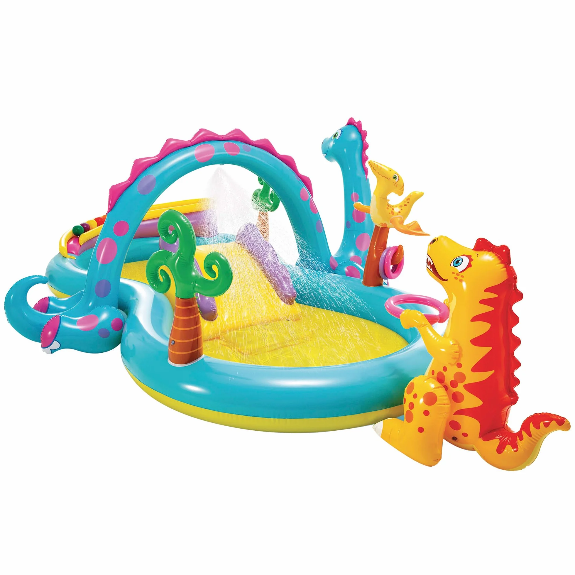 Intex Dinoland Play Center nadmuchiwane centrum zabaw wodnych, różne modele (z wulkanem i bez), wielokolorowe, 333 x 229 x 112 cm, 280 litrów