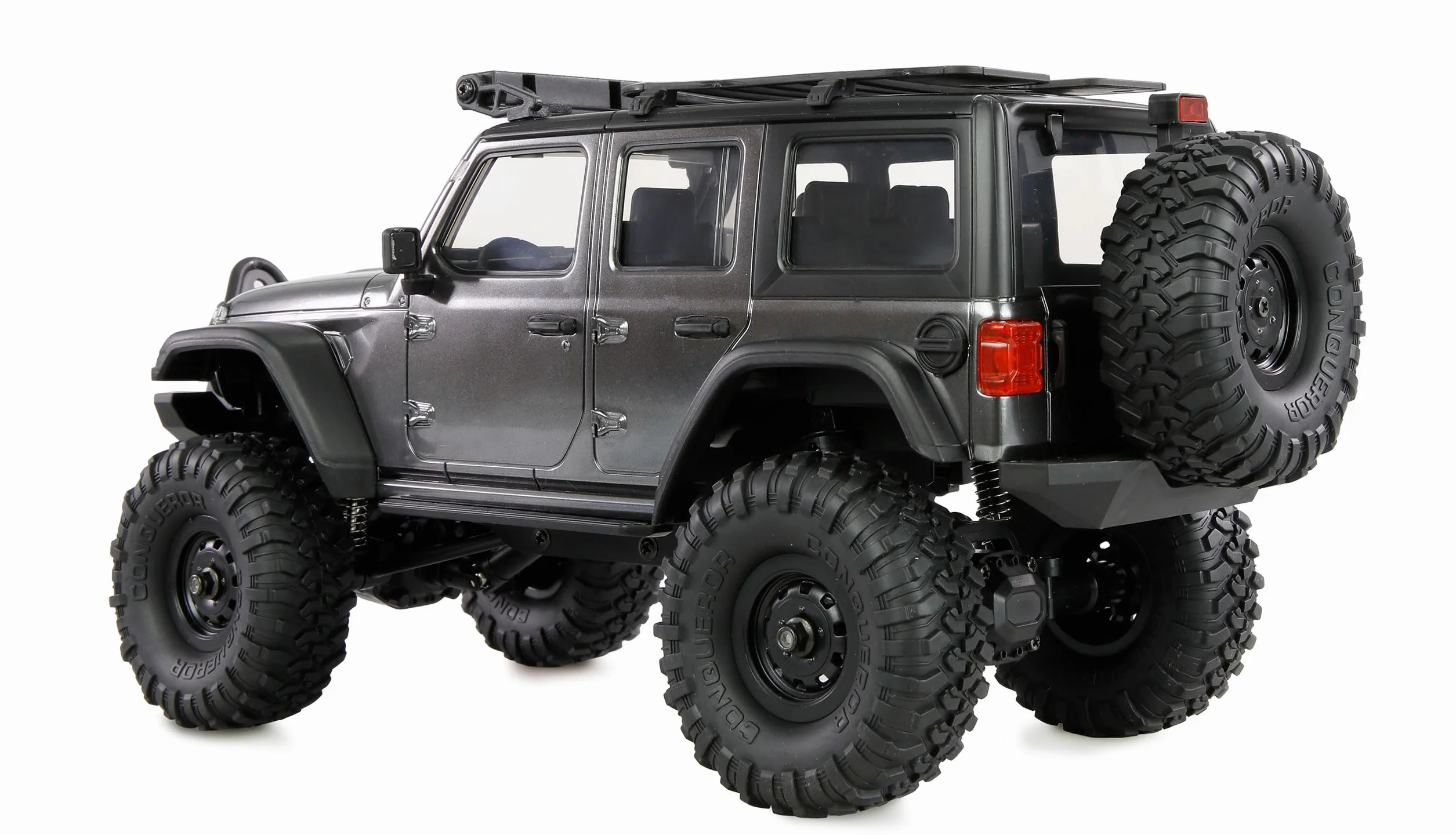 Amewi AMXRock Mini-Crosstrail Scale Crawler 4WD 1:16 RTR szary wraz z pilotem zdalnego sterowania, akumulatorem, kablem do ładowania