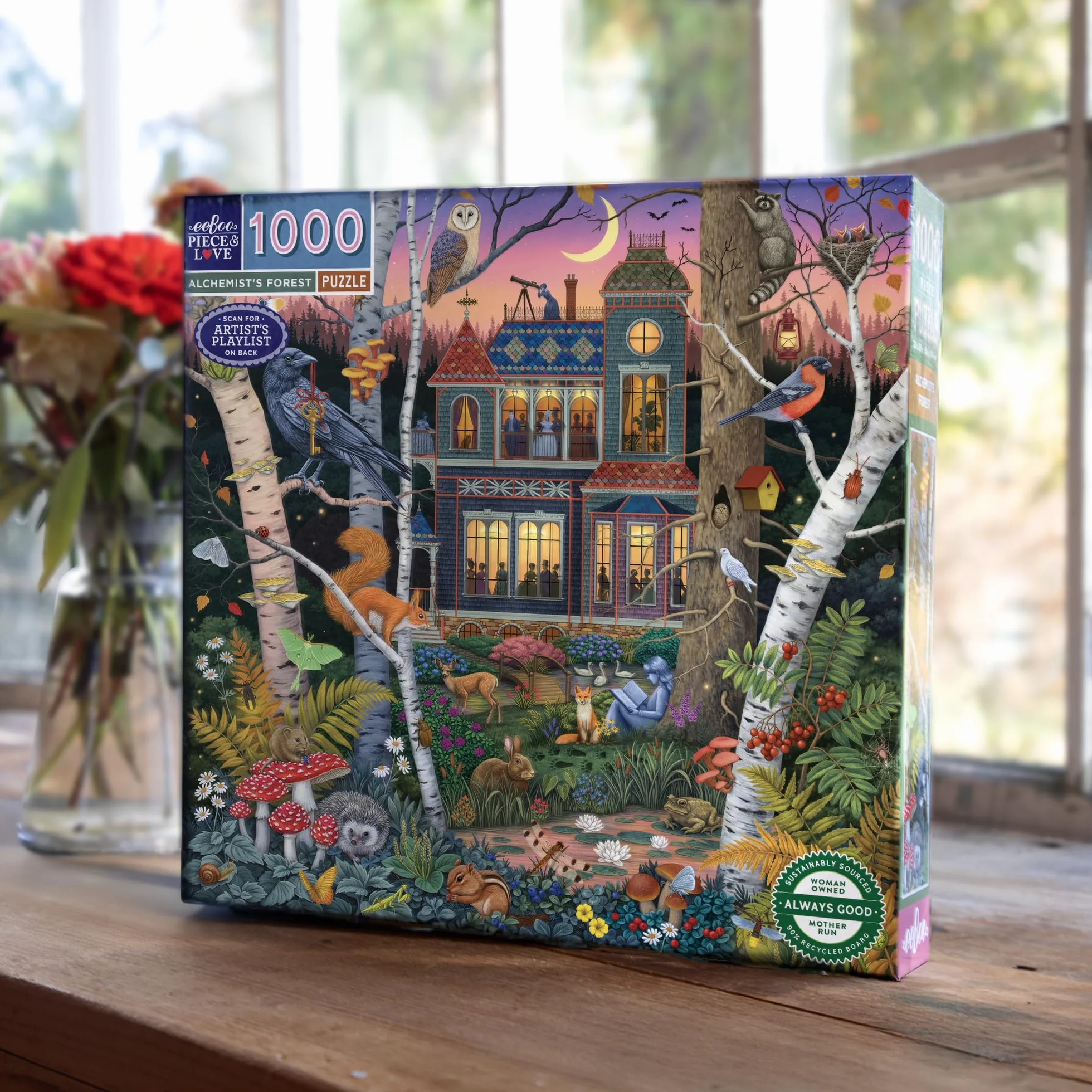 Eeboo Puzzle 1000 elementów Las Alchemika - puzzle dla dorosłych 1000 elementów z kartonu - wymiary puzzli 58,4 cm x 58,4 cm