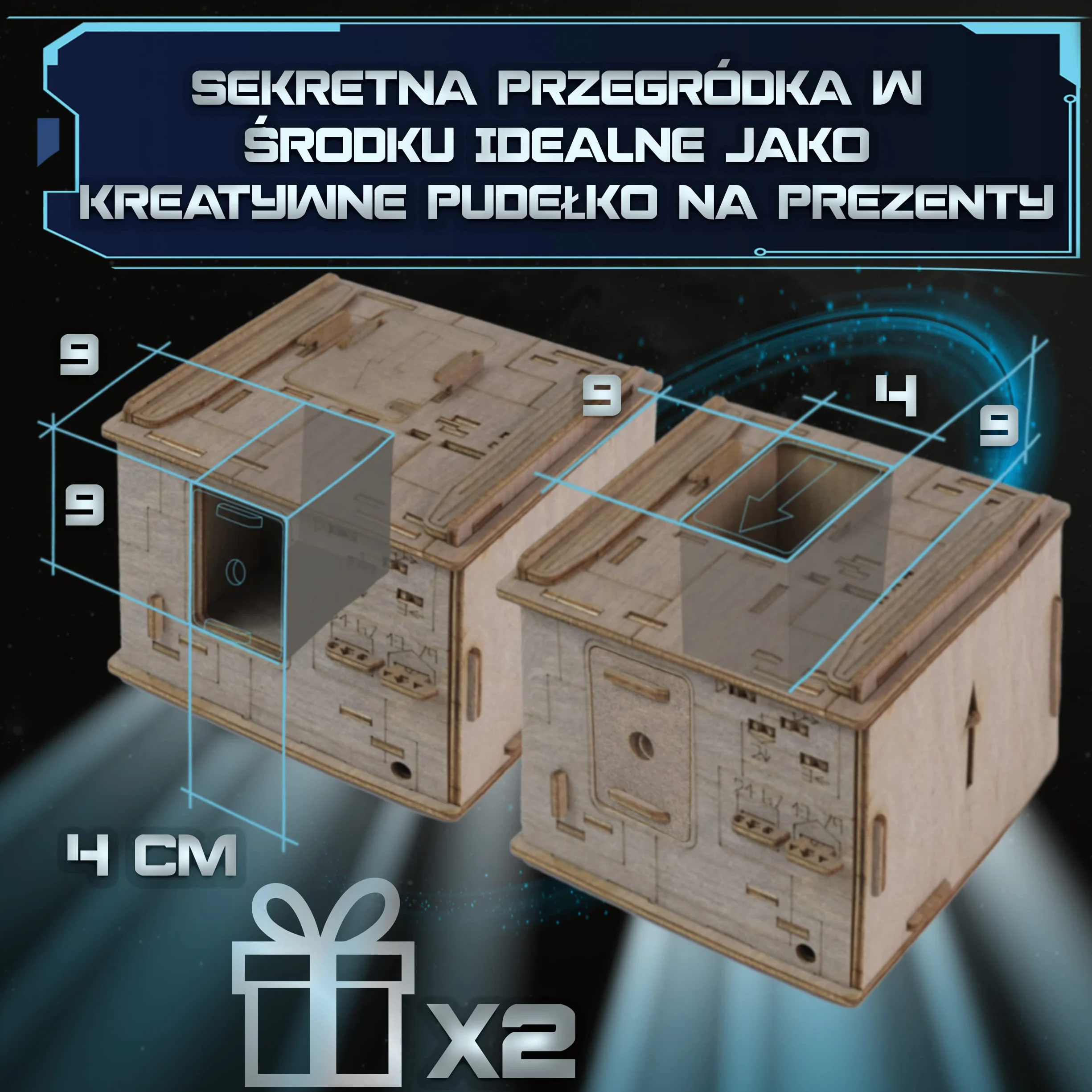 ESC WELT Space Box - Drewniane Pudełko Układanka z Brzozy dla Nastolatków - Zaawansowana Drewniana łamigłówka dla Przyjęcia Urodzinowego i Wieczoru Rodzinengo - 3D Drewniane Pudełko Układanka