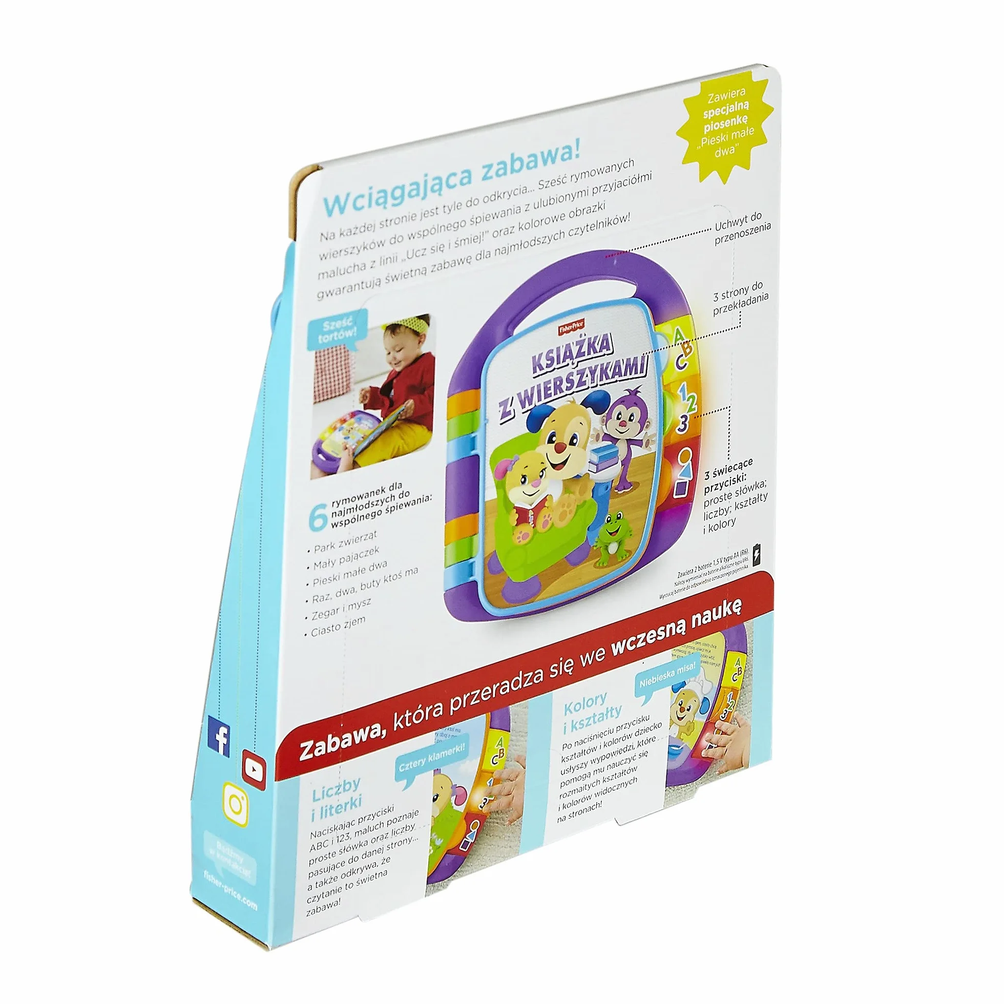 Fisher-Price FRC70 - "Ucz się i śmiej" Książka z wierszykami