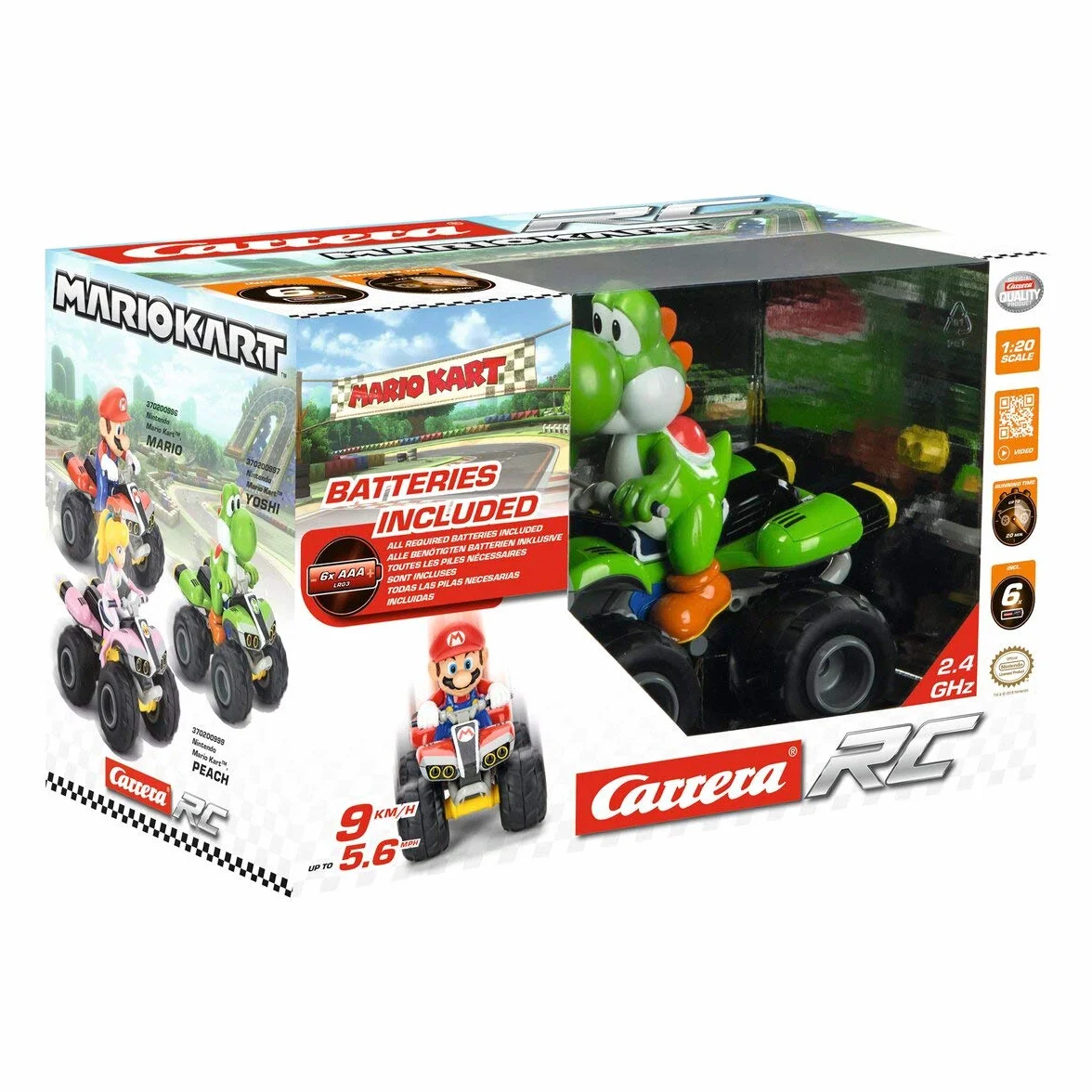 Carrera zdalnie sterowany quad Mario Kart Yoshi 370200997X akumulator LiFePo4