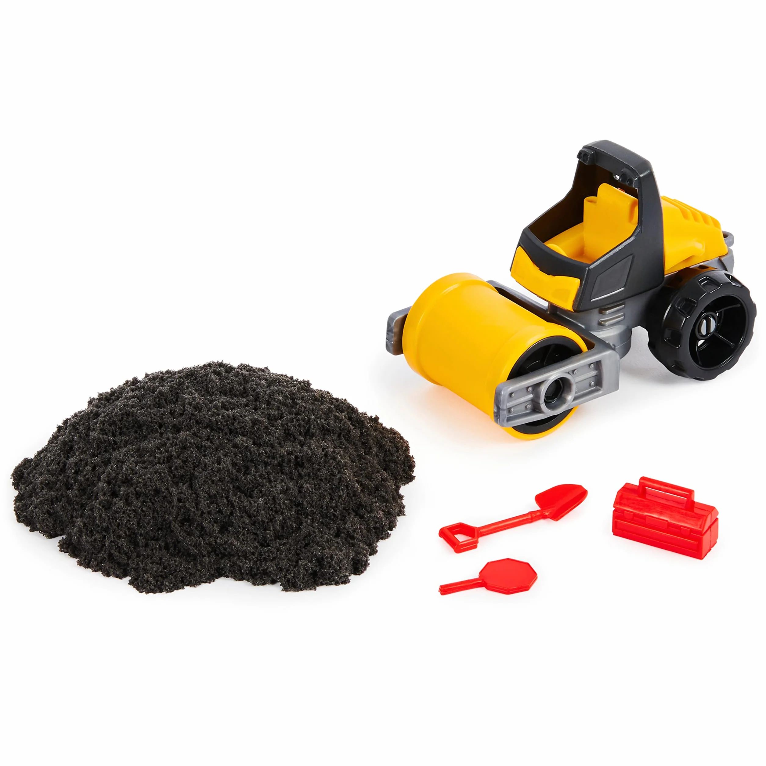 Kinetic Sand Kop i burz, czarny piasek kinetyczny z pojazdem, dla dzieci od 3 lat