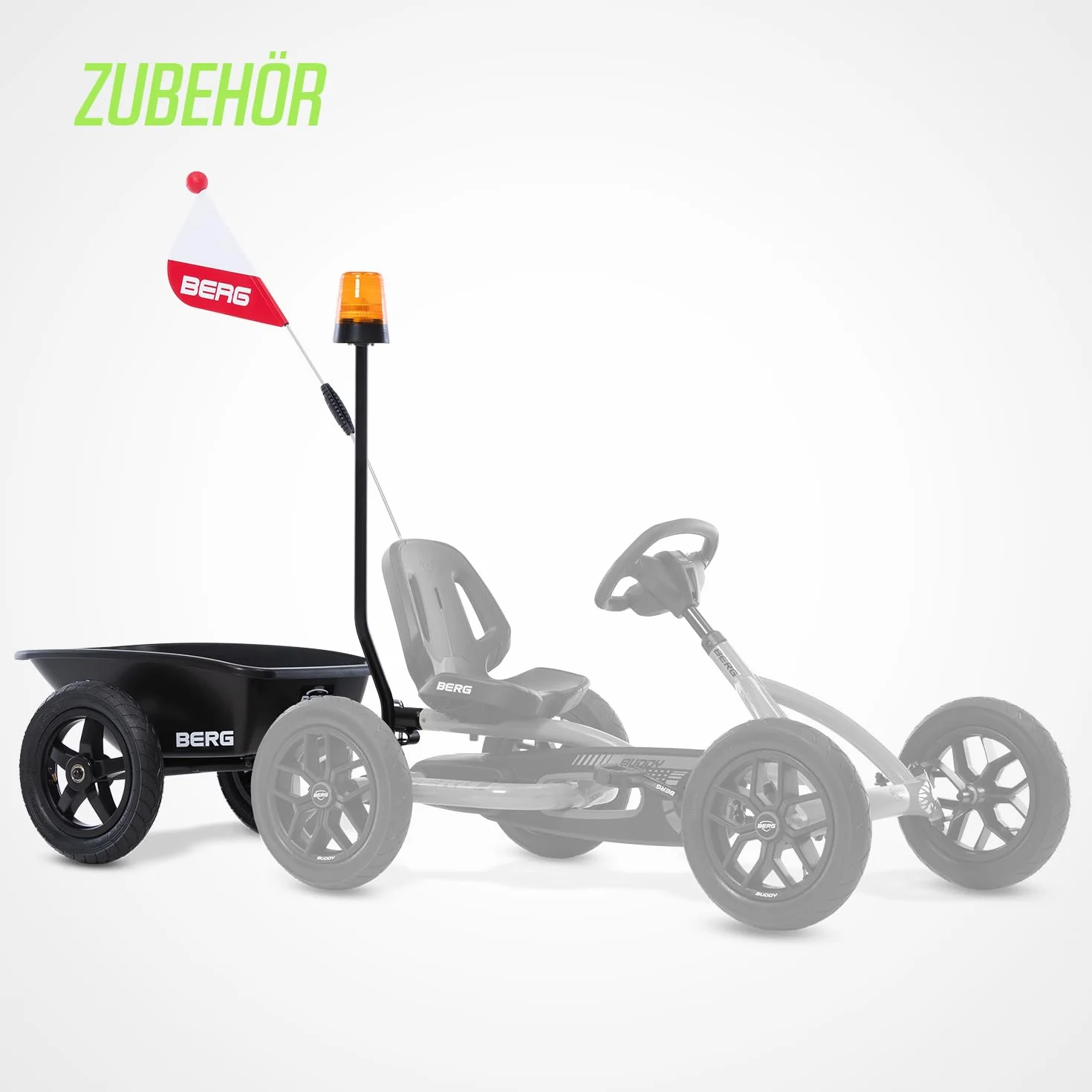 BERG Gokart Choppy Neo pojazd dziecięcy, samochód na pedały z optymalnym zabezpieczeniem, 3 opony pneumatyczne i wolny bieg, zabawka dla dzieci w wieku 3-8 lat, czarny