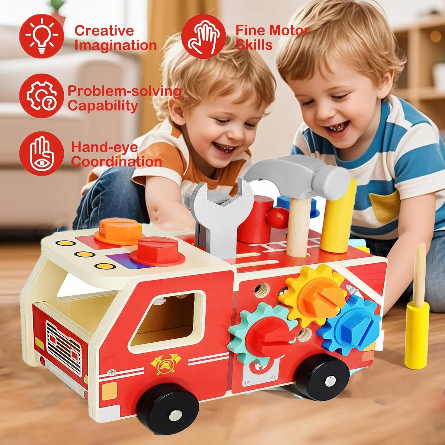 Montessori walizka narzędziowa dla dzieci, drewniana zabawka dla dzieci w wieku 2, 3, 4 lata, narzędzie dziecięce, wózek narzędziowy, walizka, gra edukacyjna, prezent dla chłopców i dziewczynek