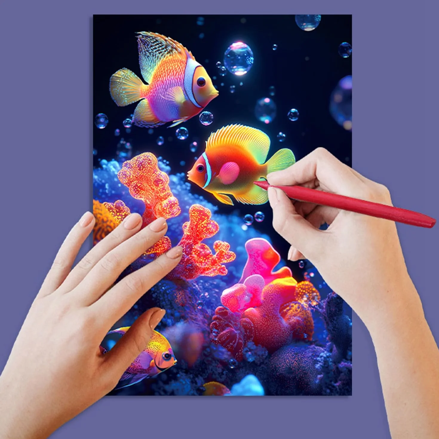 Georgie Porgy Zestaw obrazów do zdrapywania, DIY, dla dzieci i dorosłych, Magic Rainbow A4, papier do zdrapywania, na Boże Narodzenie, prezent urodzinowy, z zestawem narzędzi do zdrapywania, świecące