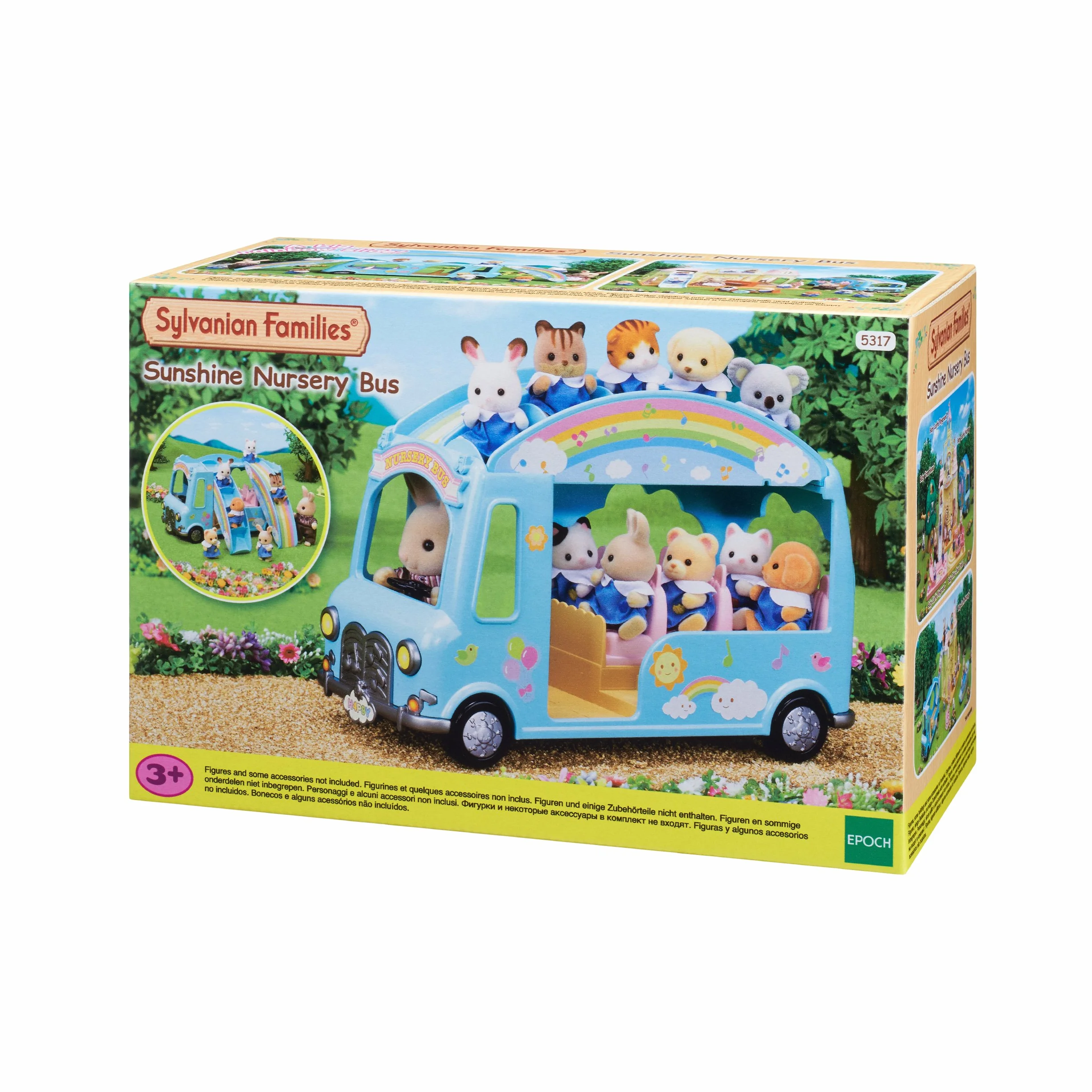 Sylvanian Families Słoneczny Autobus Przedszkolny Zestaw do Zabawy, Wielokolorowy, od 3 lat