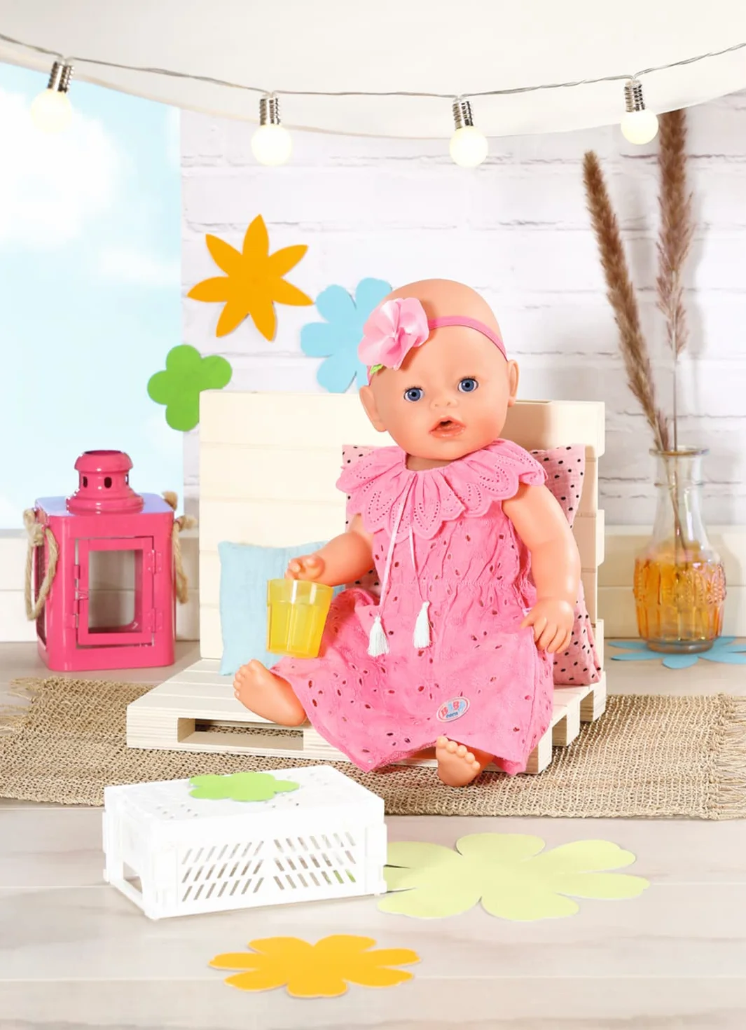 BABY born Trendy Flowerdress - Fits BABY born Dolls up to 43cm - Set Includes Dress, Headband and Hanger - Suitable for Children Aged 3+ Years - 832684 Multicolor