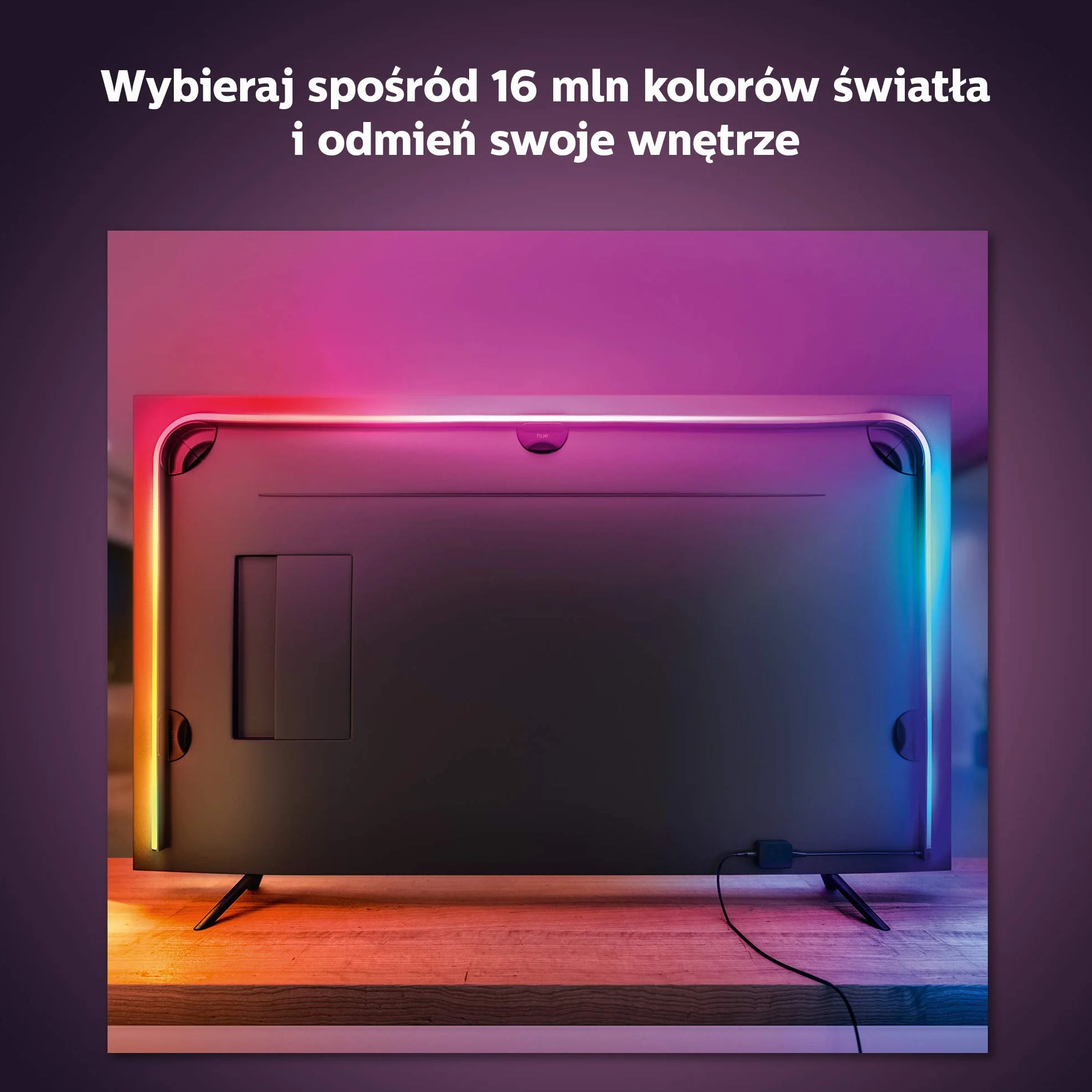 Philips Hue Play Taśma LED, 65 cali, Pasek LED Gradient 16mln Kolorów, Taśma ledowa Smart LED do Podświetlenia TV i Gamingu