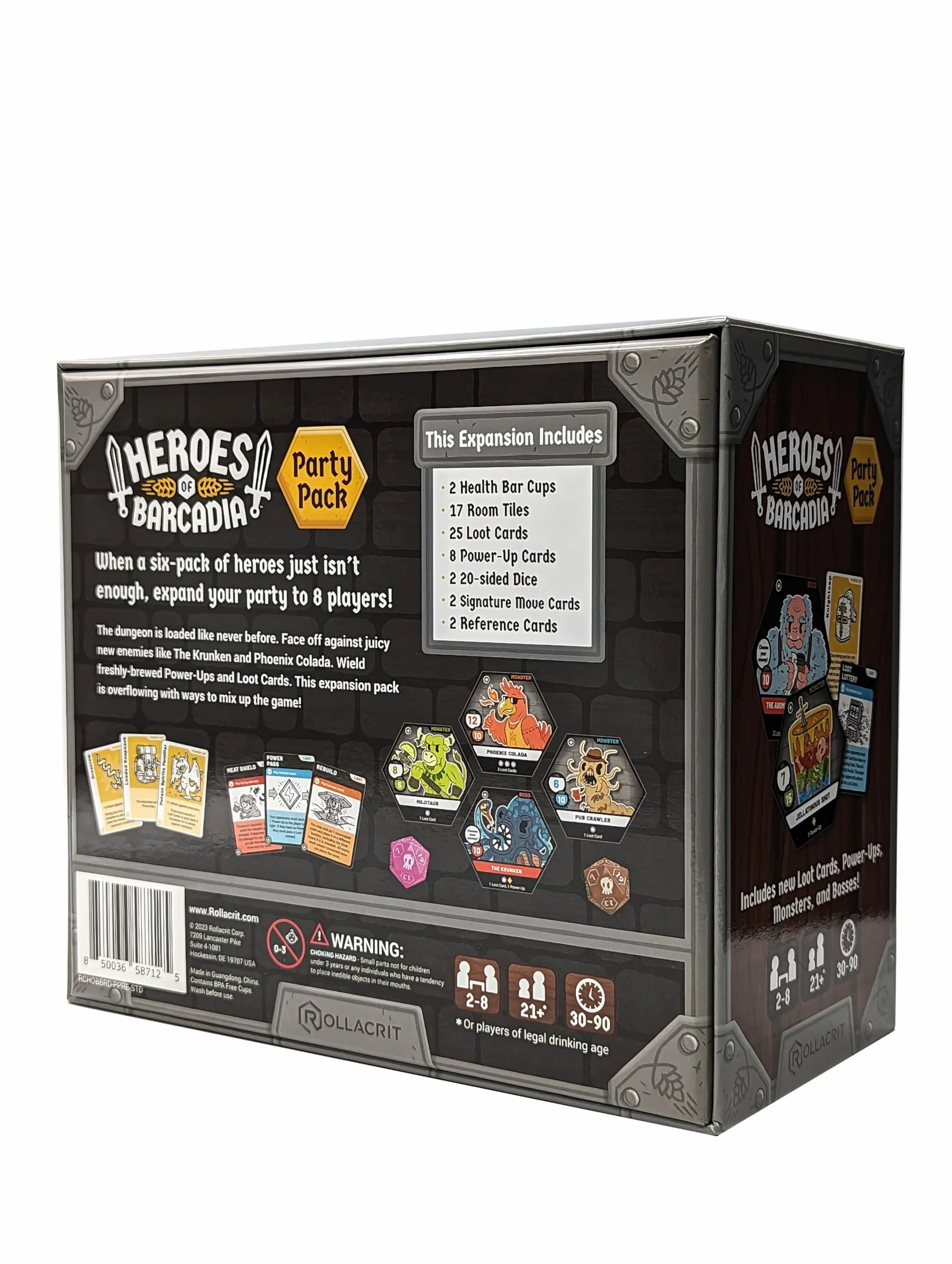 Rozszerzenie Party Pack: dodaj dwóch innych graczy do swojej imprezy RPG Dungeon Exploration Drinking Games | 1. edycja | Gry planszowe dla dorosłych z kostkami i napojami