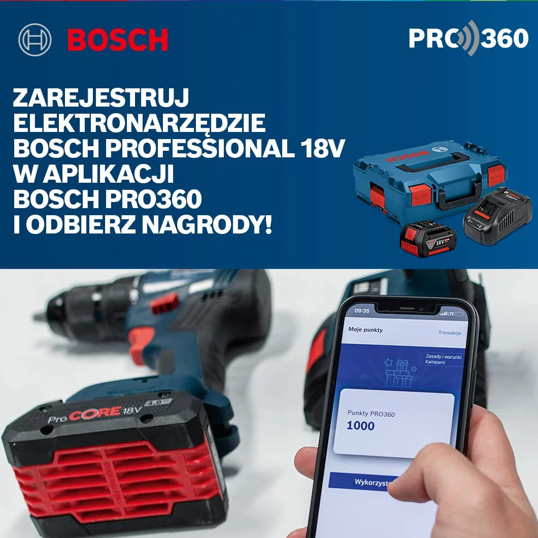Bosch Professional system 18V: akumulatorowy młot udarowo-obrotowy GBH 18V-26 F (rękojeść dodatkowa, ogranicznik głębokości, sukno maszynowe, wymienny uchwyt SDS plus, walizka L-BOXX)