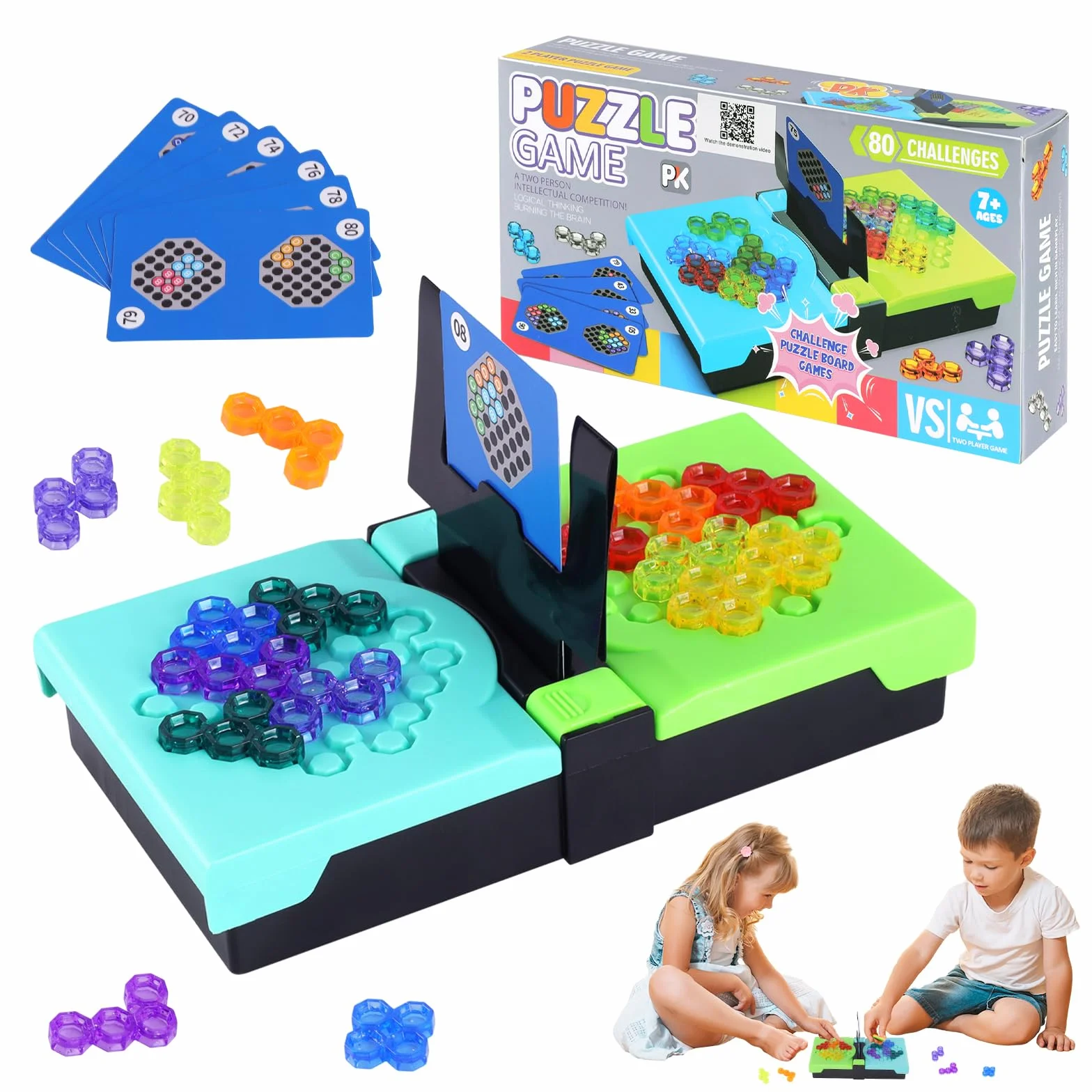 IQ Puzzle Game, gry IQ z 80 wyzwaniami, dla 2 graczy, gry logiczne 2D dla dzieci od 8 lat i dorosłych, na spotkania rodzinne
