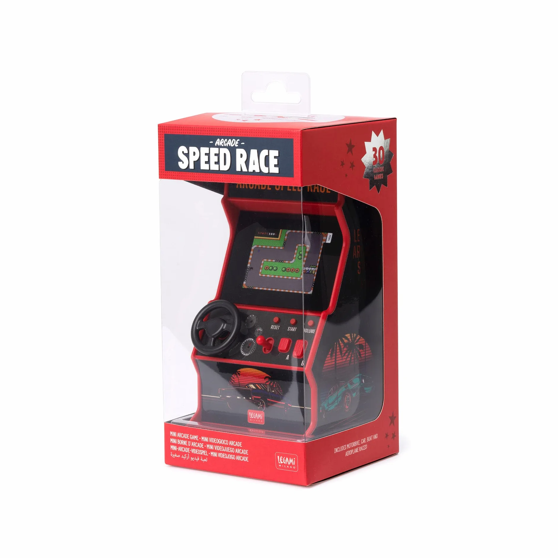 Legami Minigra wideo Arcade Speed Race 30 gier ekran 2,4" 8,5 x 26 cm