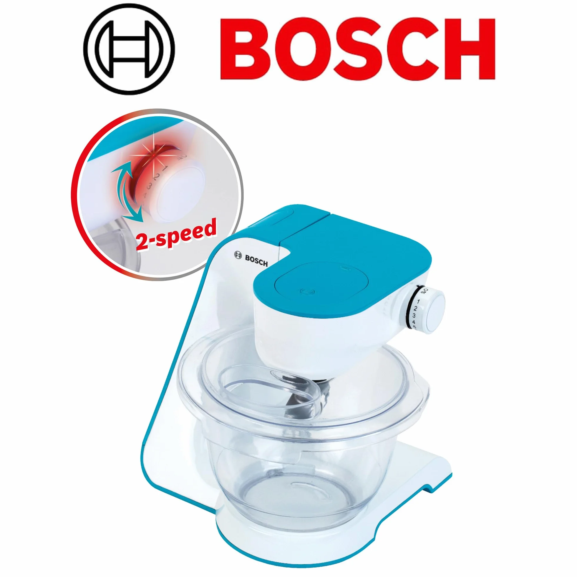 Theo Klein 9521 Robot kuchenny Bosch | Dziaajcy na baterie robot kuchenny o dwóch prdkociach | Wymiary: 20 cm x 22 cm x 20 cm I Zabawki dla dzieci od 3. roku ycia