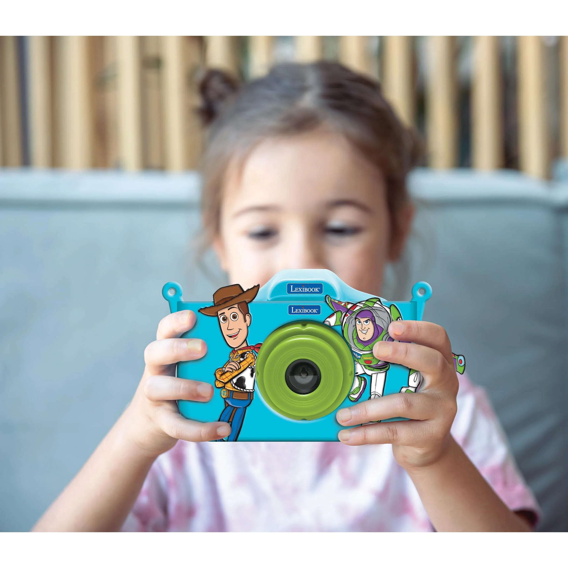 Lexibook, Aparat dla dzieci Disney Toy Story, Ochronna osłona z postacią, Wbudowana pamięć flash, Ładowany przez USB‑C, Niebieski/Zielony