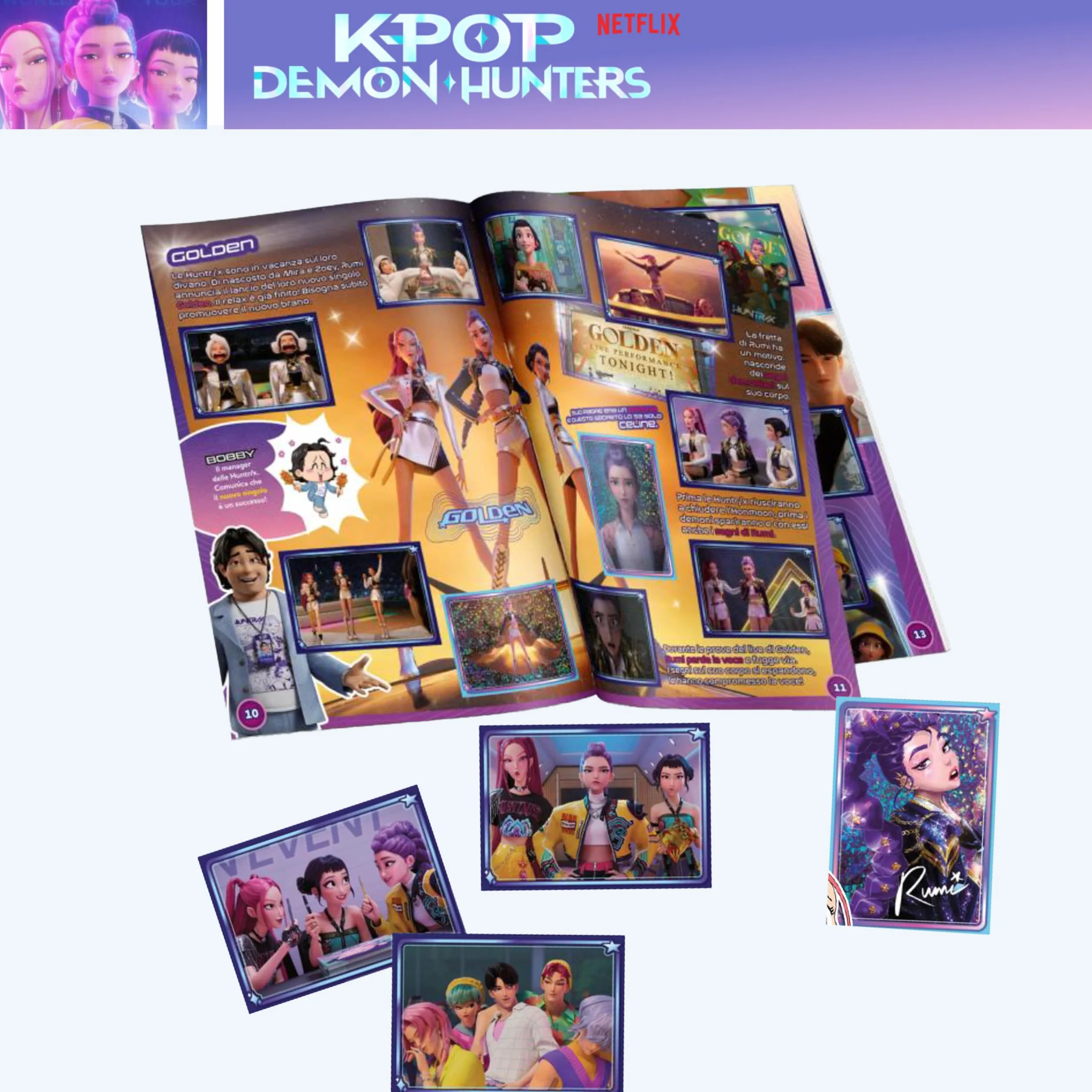 KPOP DEMON HUNTERS Album z 2 torebkami + bezpłatny plakat, pakiet startowy, naklejki biurowe Netflix