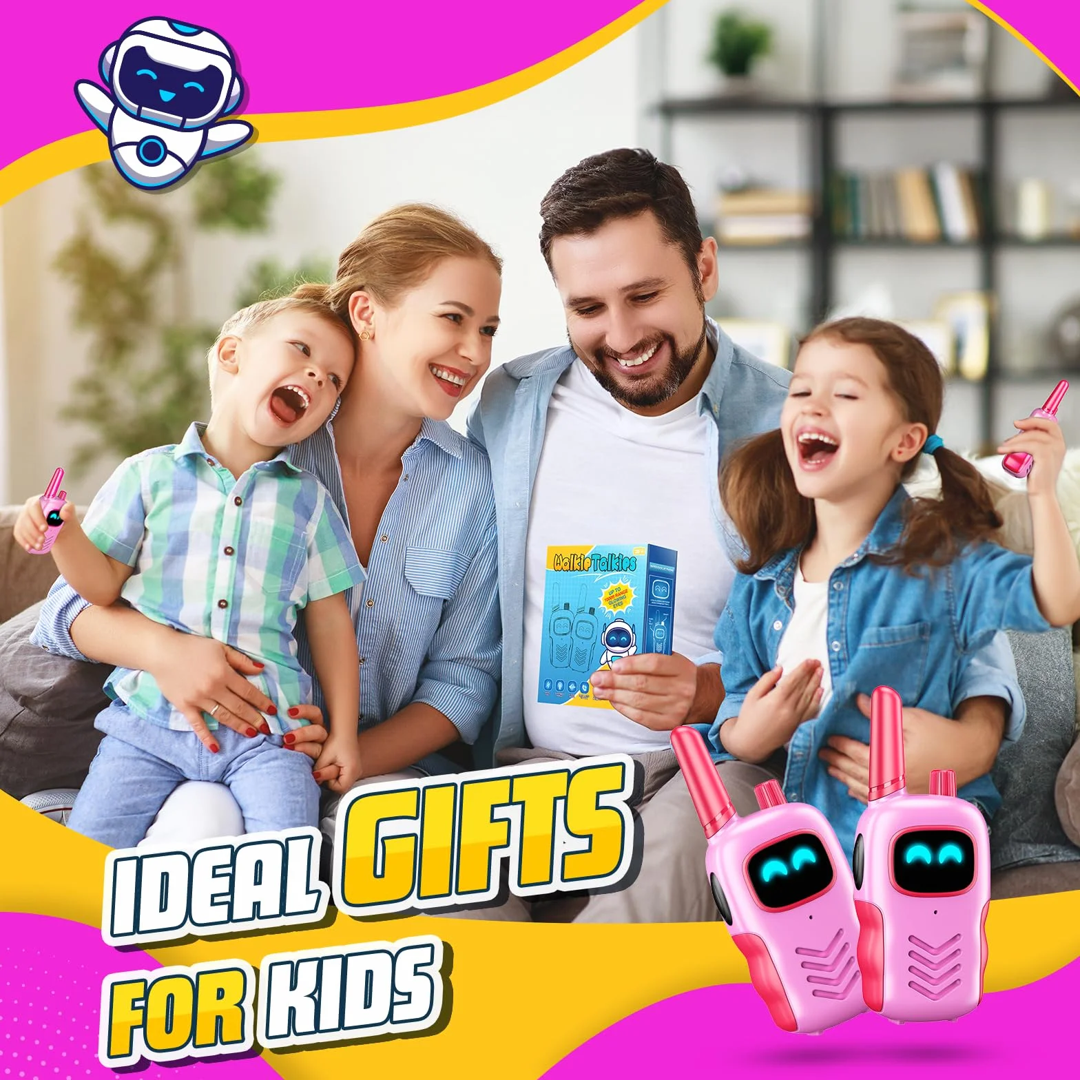 Adeokay Toys Dziewczyny 3 4 5 6 7 8 9 10 lat, prezenty dla dziewczynek 3-10 lat Walkie Talkie Kids Gry na świeżym powietrzu dla dzieci Dziewczyny 3-12 lat Pomysły na prezenty Walkie Talki Kids