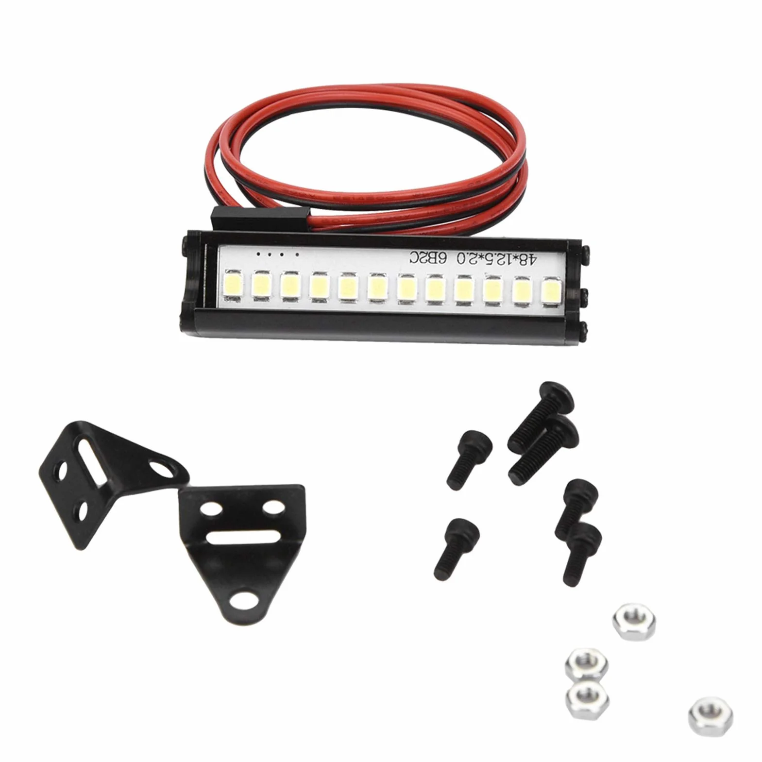 GEBY RC LED Light Bar, 55mm RC Crawler LED Light Bar LED Lampa 1:10 RC Car Część dla 90046 90048 SCX10