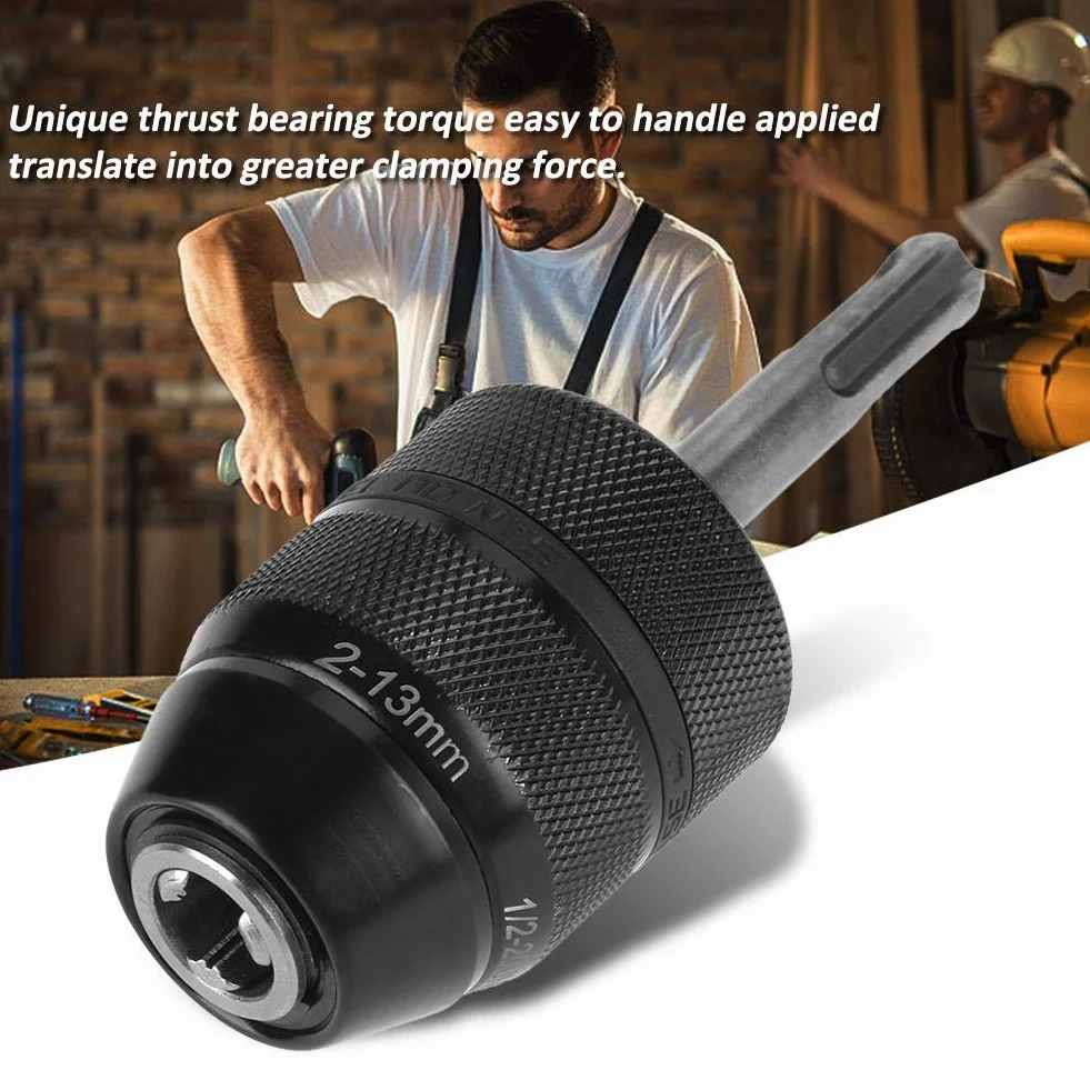 SDS, profesjonalny solidny adapter uchwytu wiertniczego 2-13 mm, bezkluczykowy konwerter uchwytu wiertniczego z akcesoriami adaptera SDS