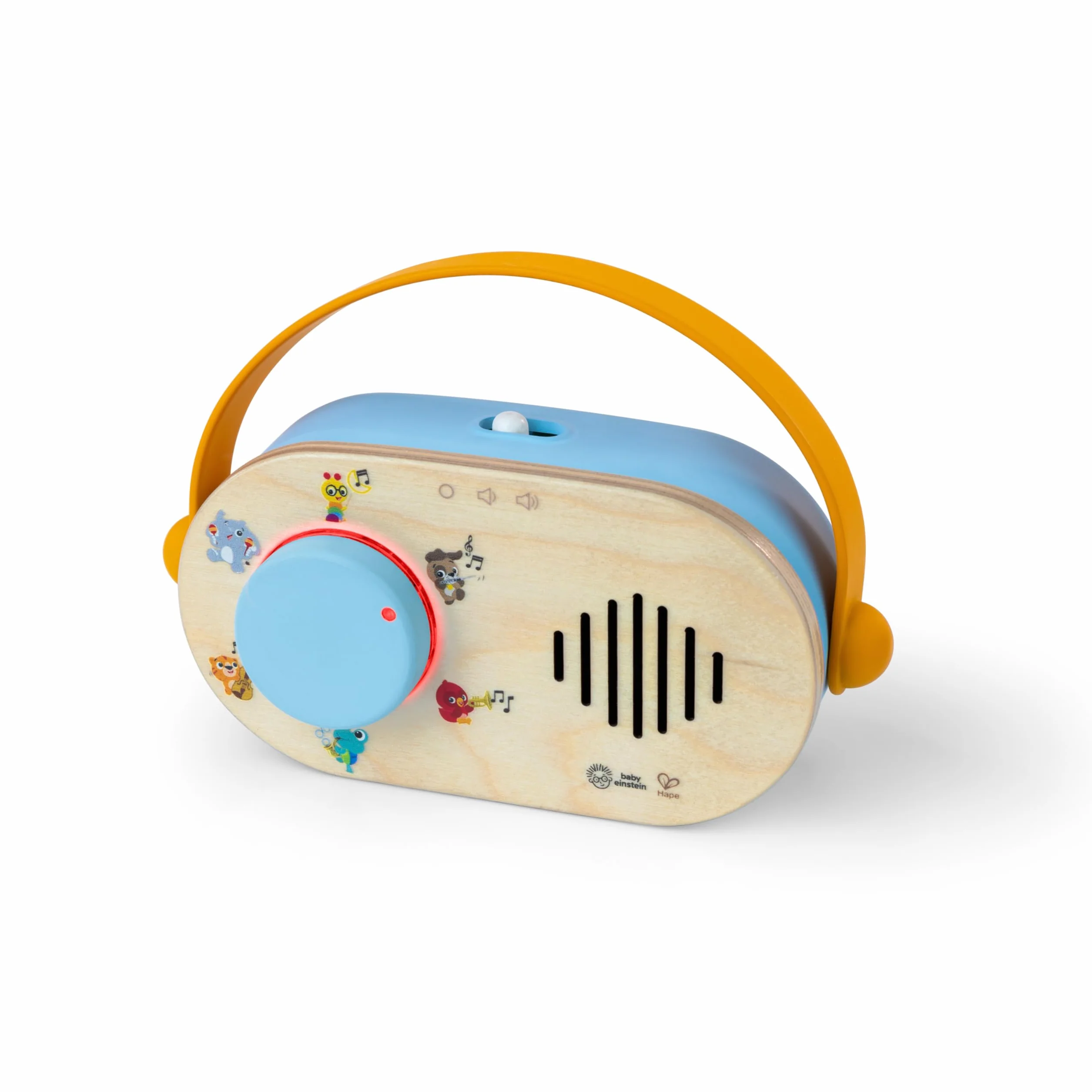Baby Einstein + Hape, Discovery Radio, zabawka radiowa z muzyką i światłami, przez 6 miesięcy i dłużej