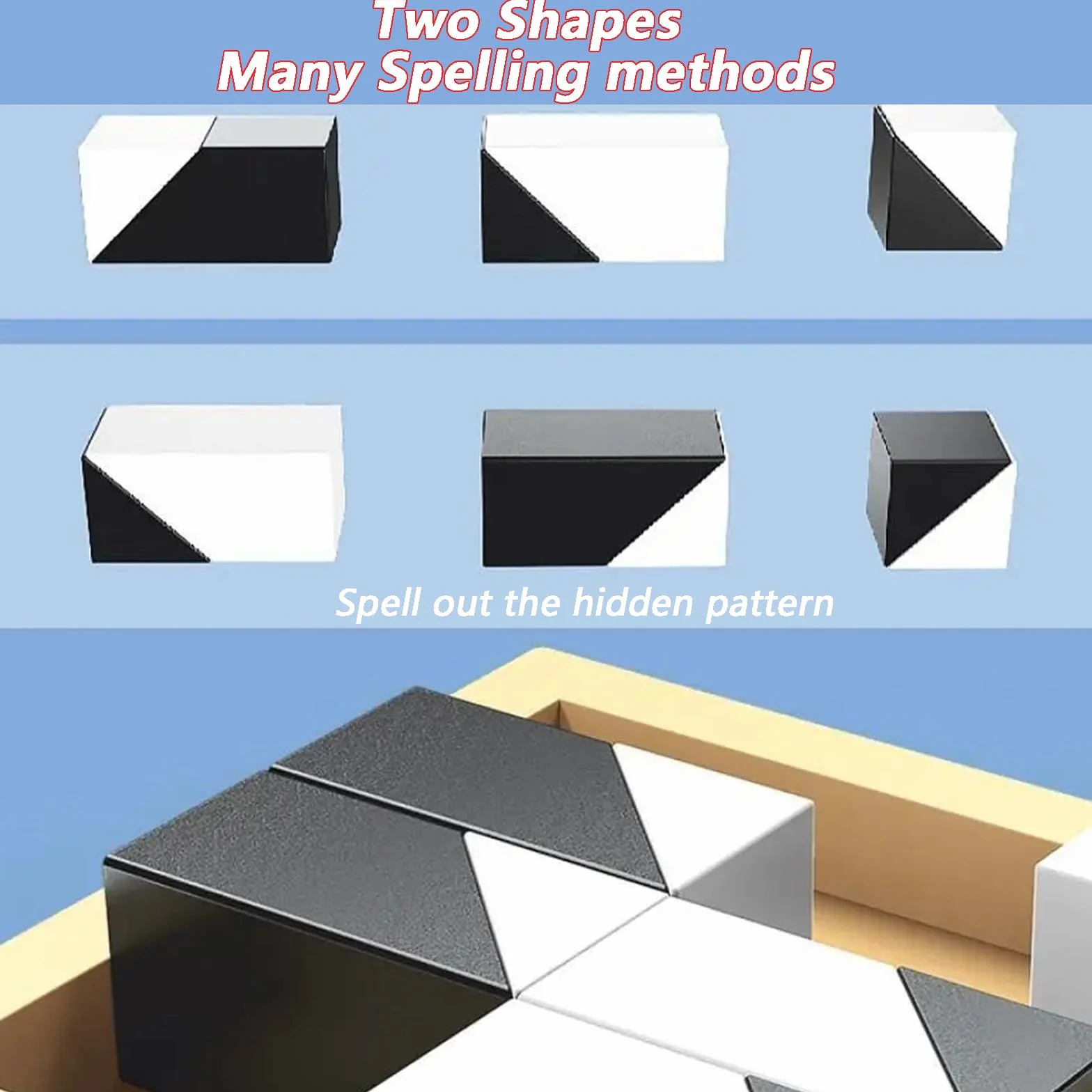 Montessori puzzle z geometrycznym kształtem, drewniane klocki 3D, edukacyjne, logiczne myślenie, trening, zabawa, prezent (A)