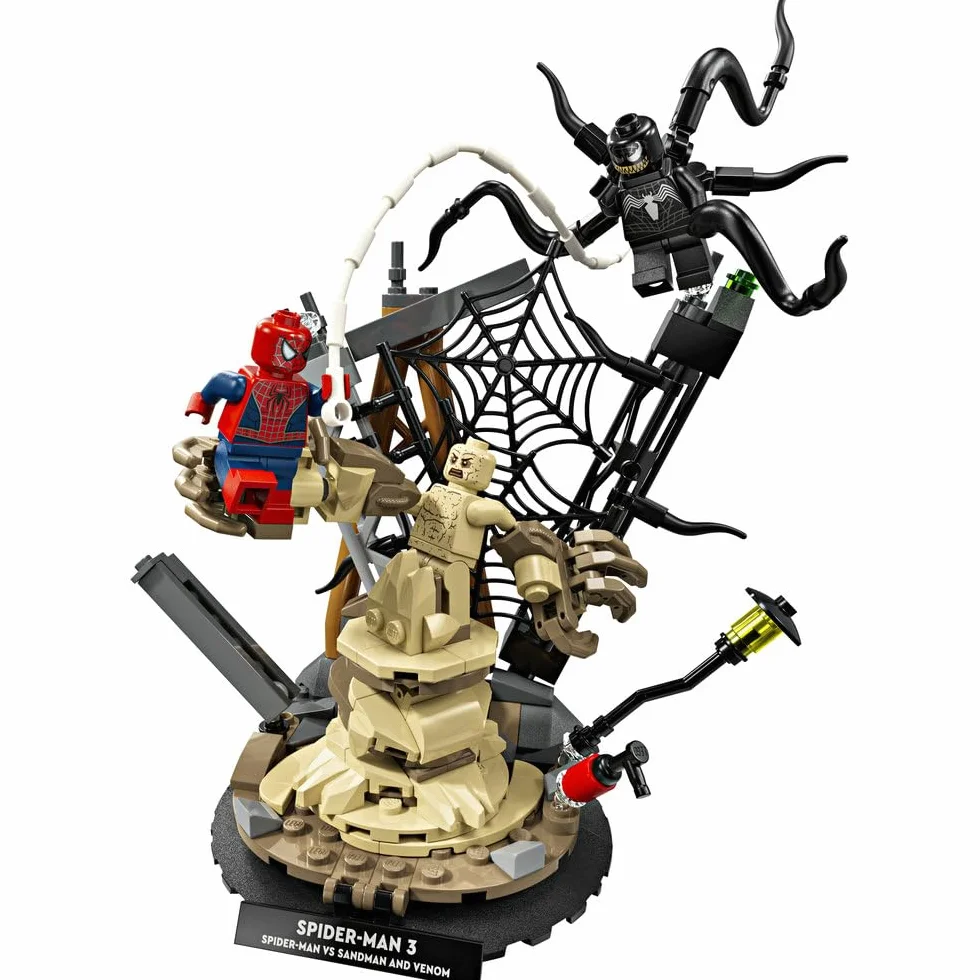 LEGO ǀ Marvel Epicka bitwa: Spider-Man kontra Sandman, klocki dla dzieci z Venomem, zabawka dla chłopca i dziewczynki od 9 lat, pomysł na prezent z superbohaterem i dekoracja pokoju dziecięcego 76334