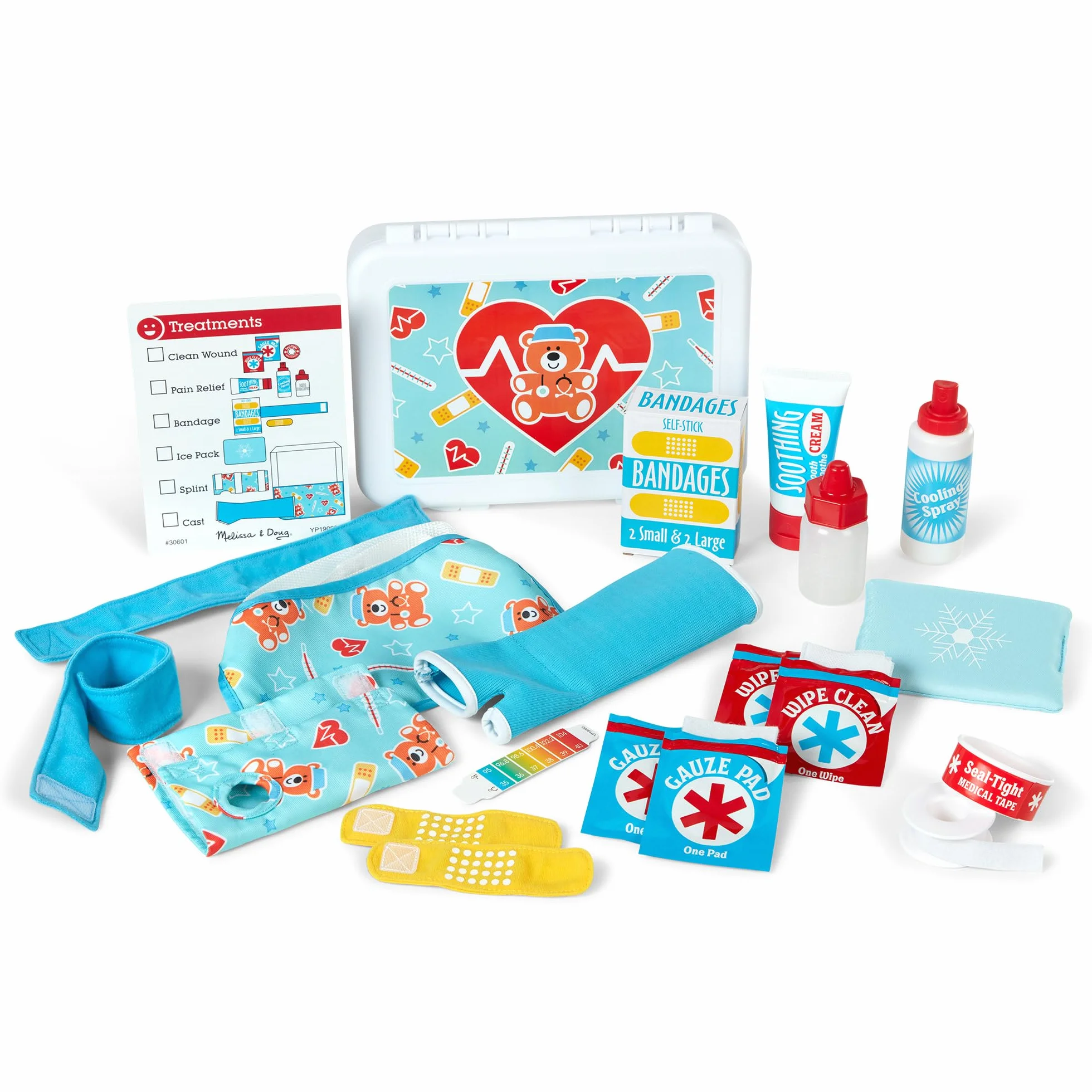 Melissa & Doug Get Well zestaw pierwszej pomocy zestaw do zabawy | udawaj zabawę, zestaw pierwszej pomocy | 3+ | prezent dla chłopca lub dziewczynki
