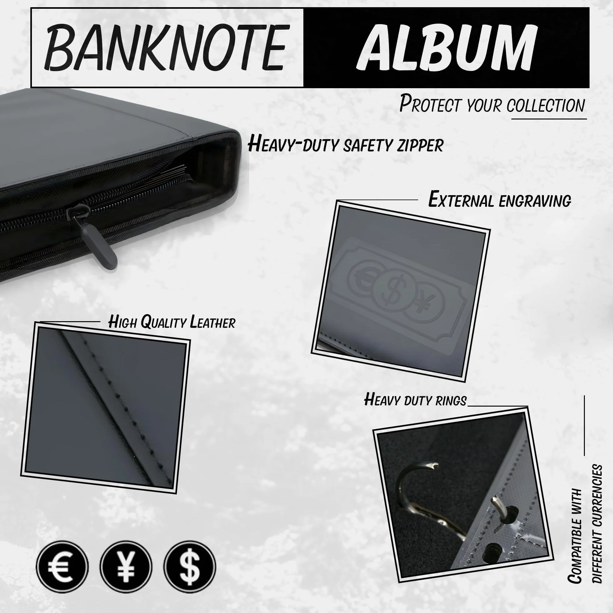 Album na banknoty DOJA Barcelona 120 kieszeni PU Organizer Portfel 33x27