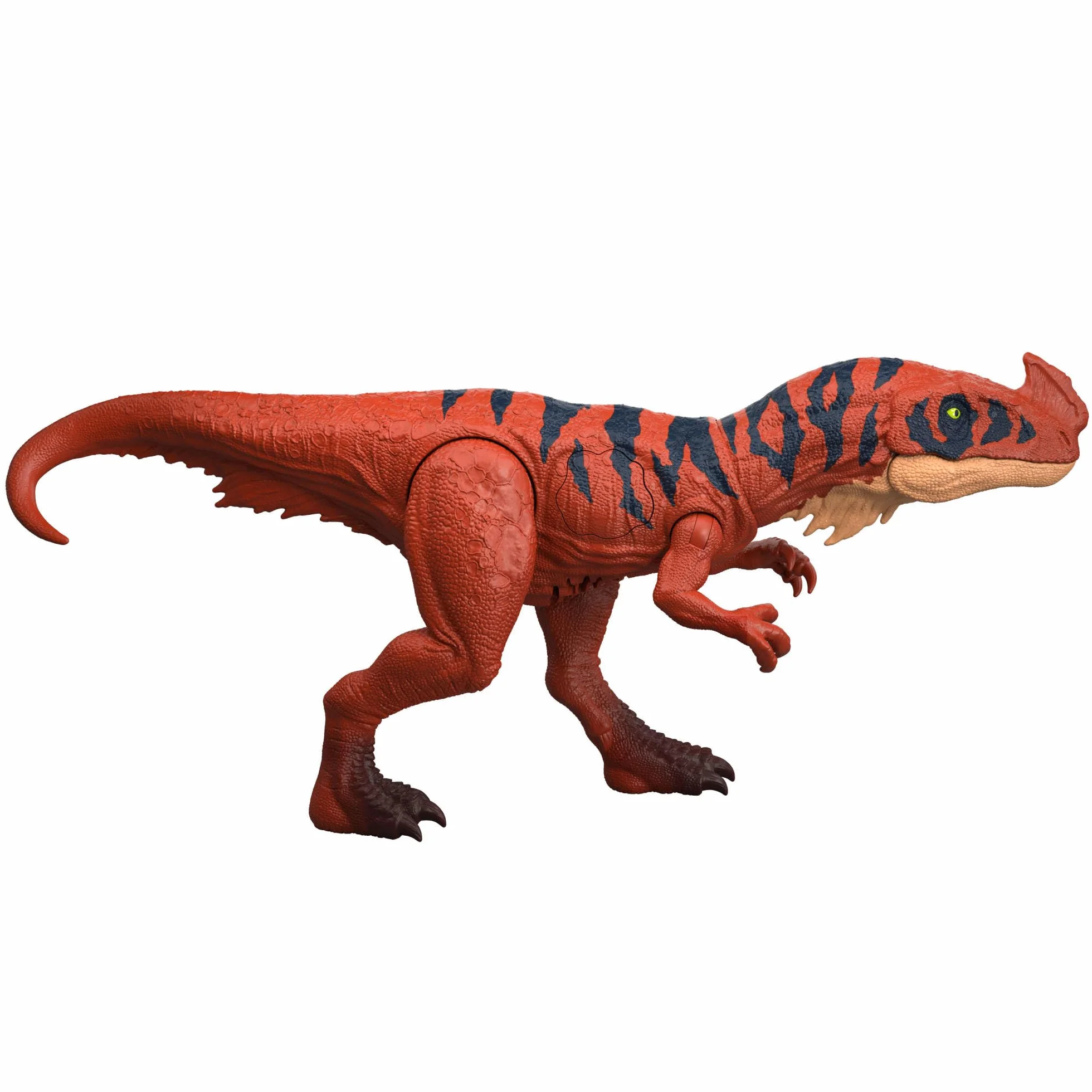 Mattel Jurassic World Afrowenator Ryczący dinozaur Figurka dinozaura, wielokierunkowy atak paszczą i dźwięk, zabawka interaktywna do ustawiania w różnych pozach, dinozaur zabawka dla dzieci 4+, JKL76