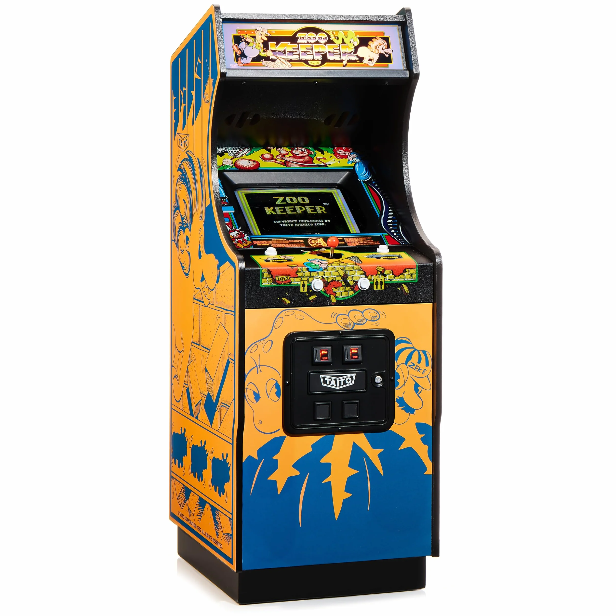 Numskull Quarter Arcades Zoo Keeper Collector's Edition Mini Arcade 1/4 Skala Authentic Wooden Replica, Oryginalna Replika ROM, Akumulatorowa Bateria i 3 W Głośniki