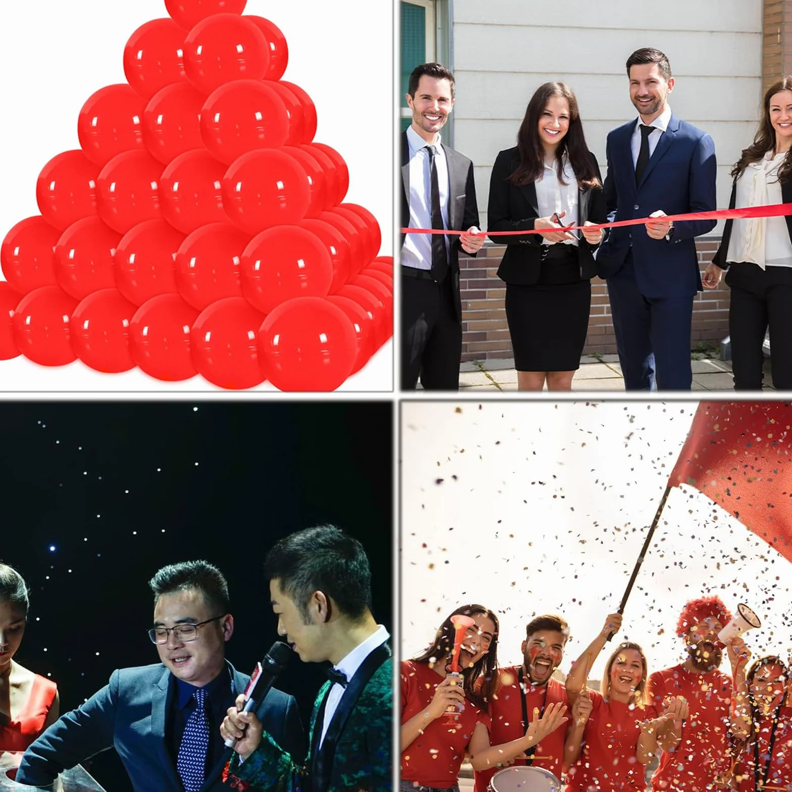 50 sztuk piłek rozrywkowych, piłki loteryjne, mini piłki loteryjne, puste plastikowe kule do bingo, losowanie piłek loterii do gier (czerwony)