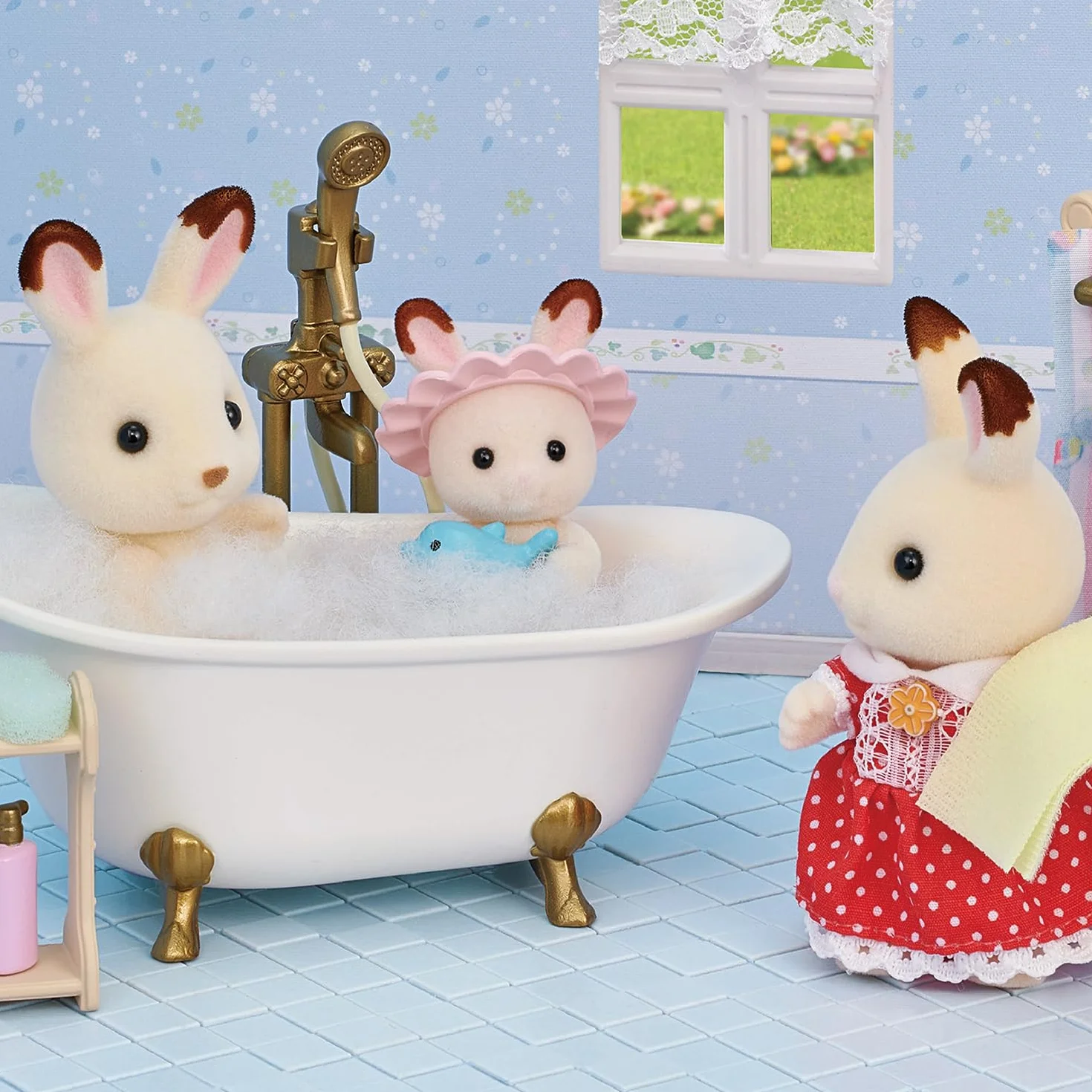 Sylvanian Families - 5739 Łazienka zestaw z wanną i prysznicem - Zestaw do zabawy