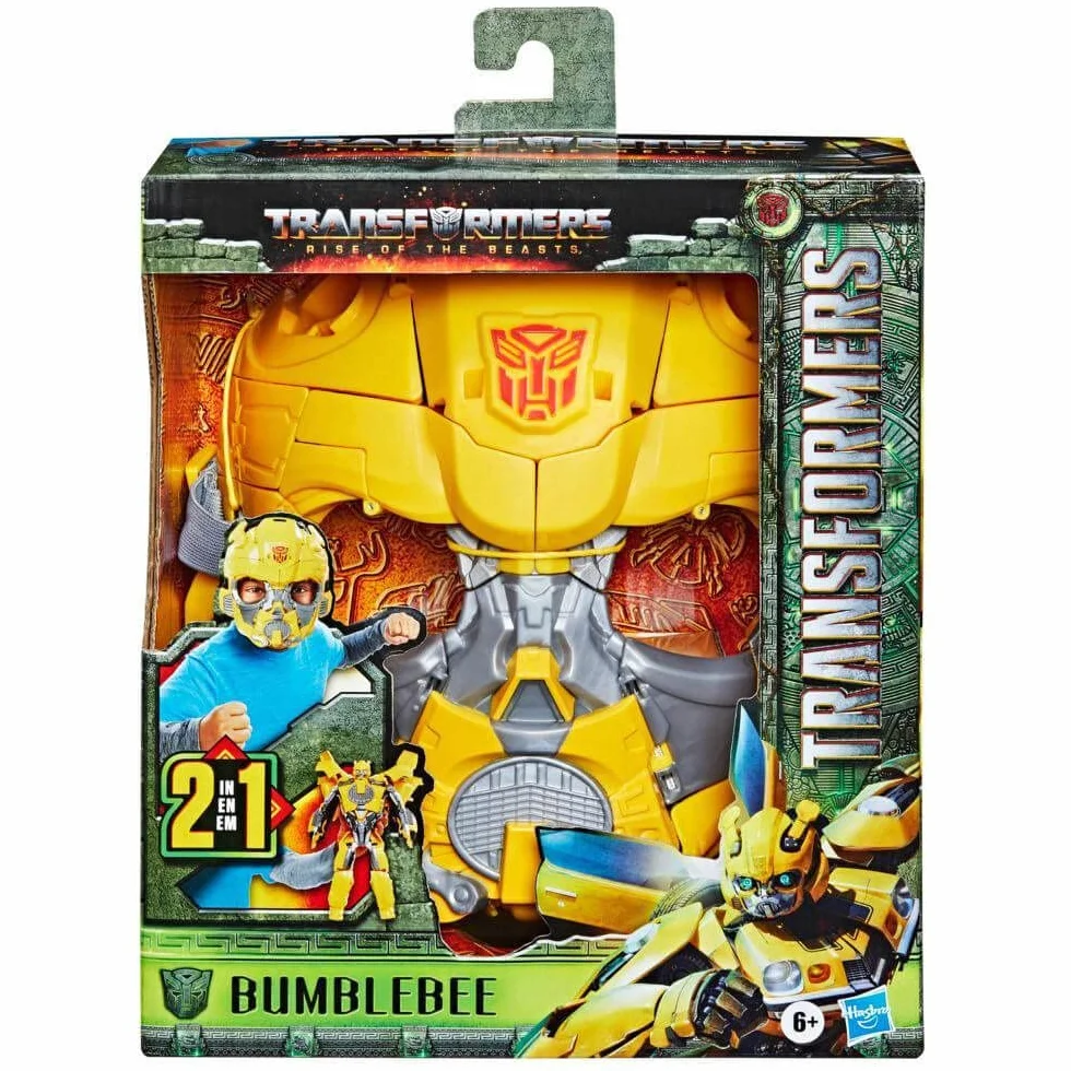 Transformers Toys Rise of the Beasts Film Bumblebee maska konwertująca 2 w 1, dla dzieci w wieku od 6 lat, 22,5 cm
