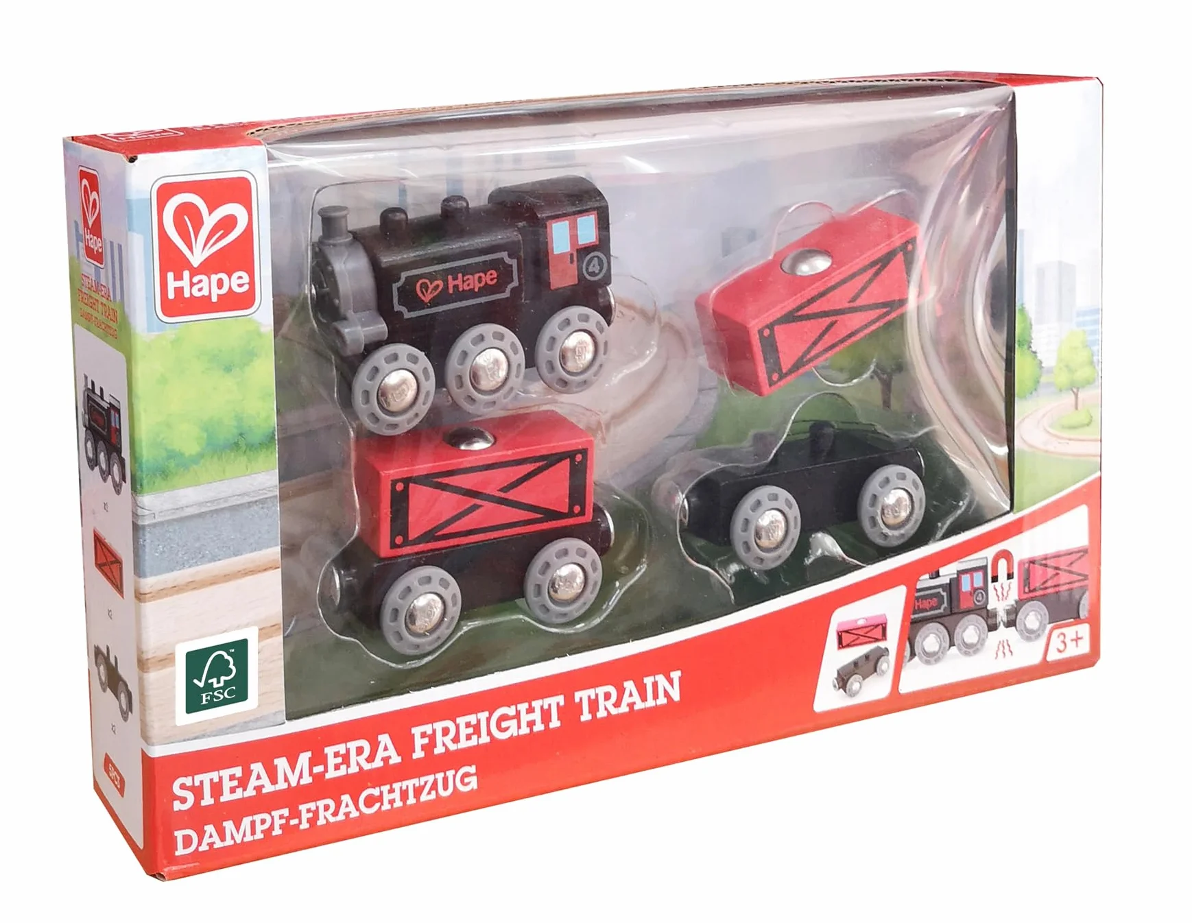 Hape Steam-Era Freight Railway Wooden Train Track Accessories